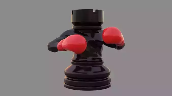 Chess Piece Boxer Rook 3D model