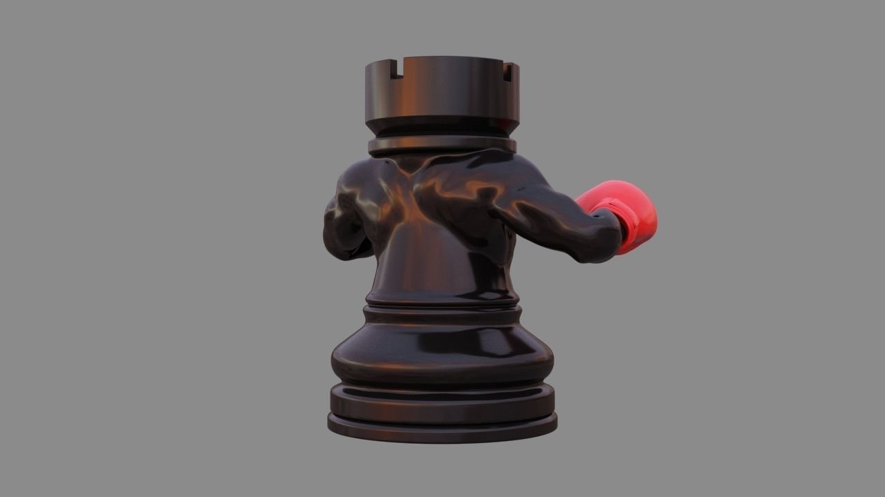 Chess Rook Tuff Chess Piece Boxer Rook 3D model animated rigged | CGTrader