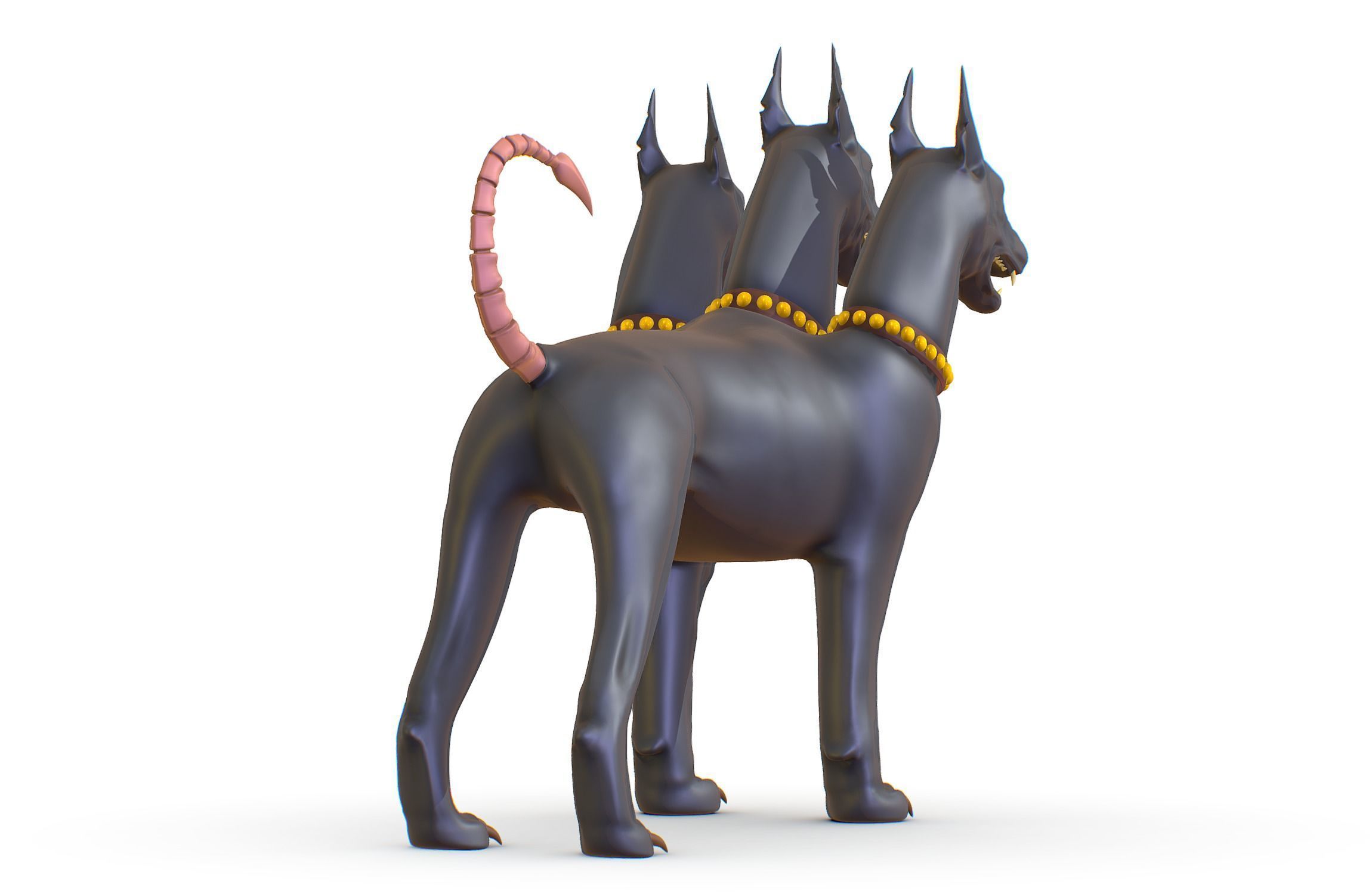 High Poly Monster Three Headed Cerberus Dog 3D Model 3D model_9