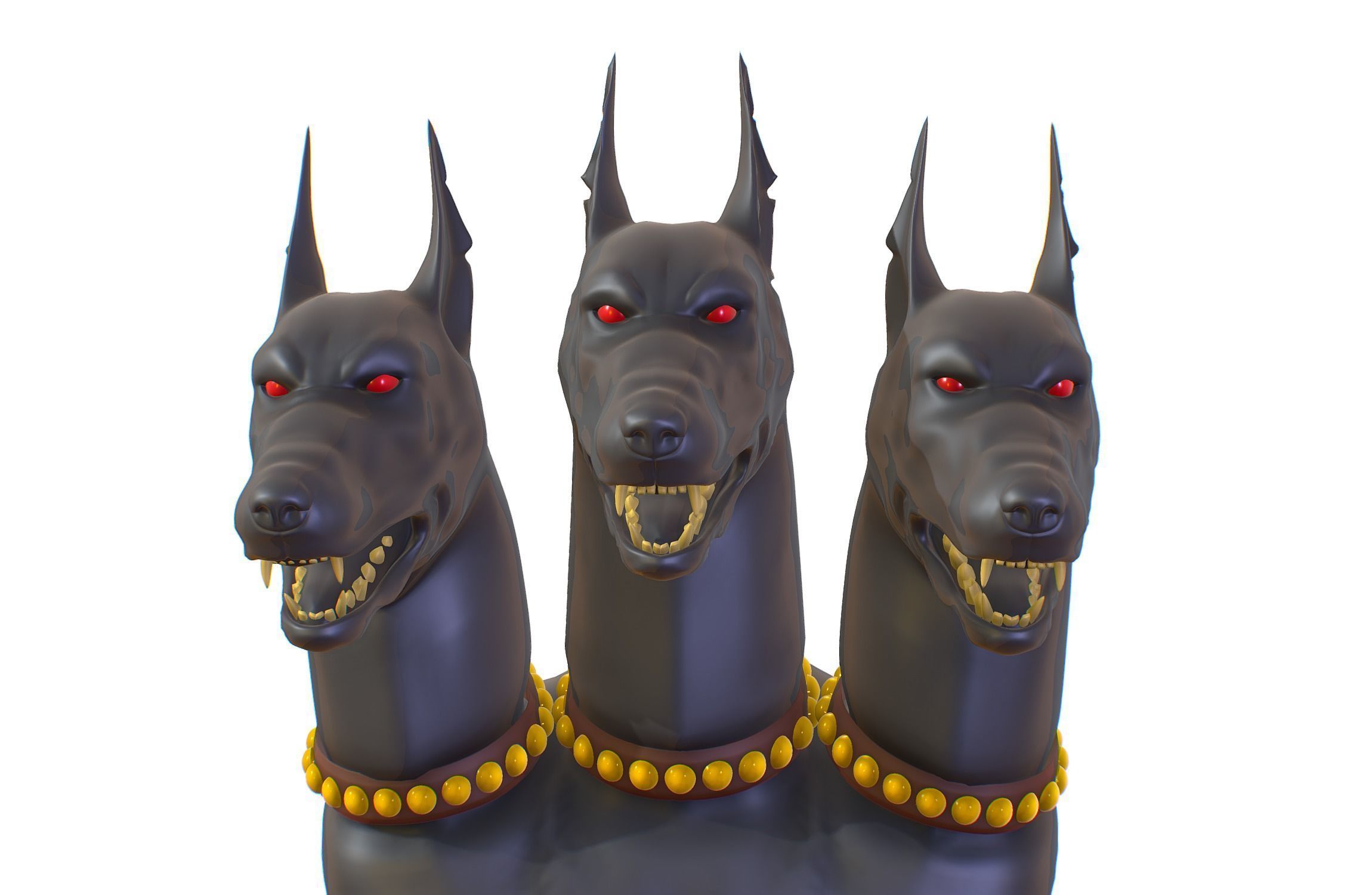 High Poly Monster Three Headed Cerberus Dog 3D Model 3D model_19
