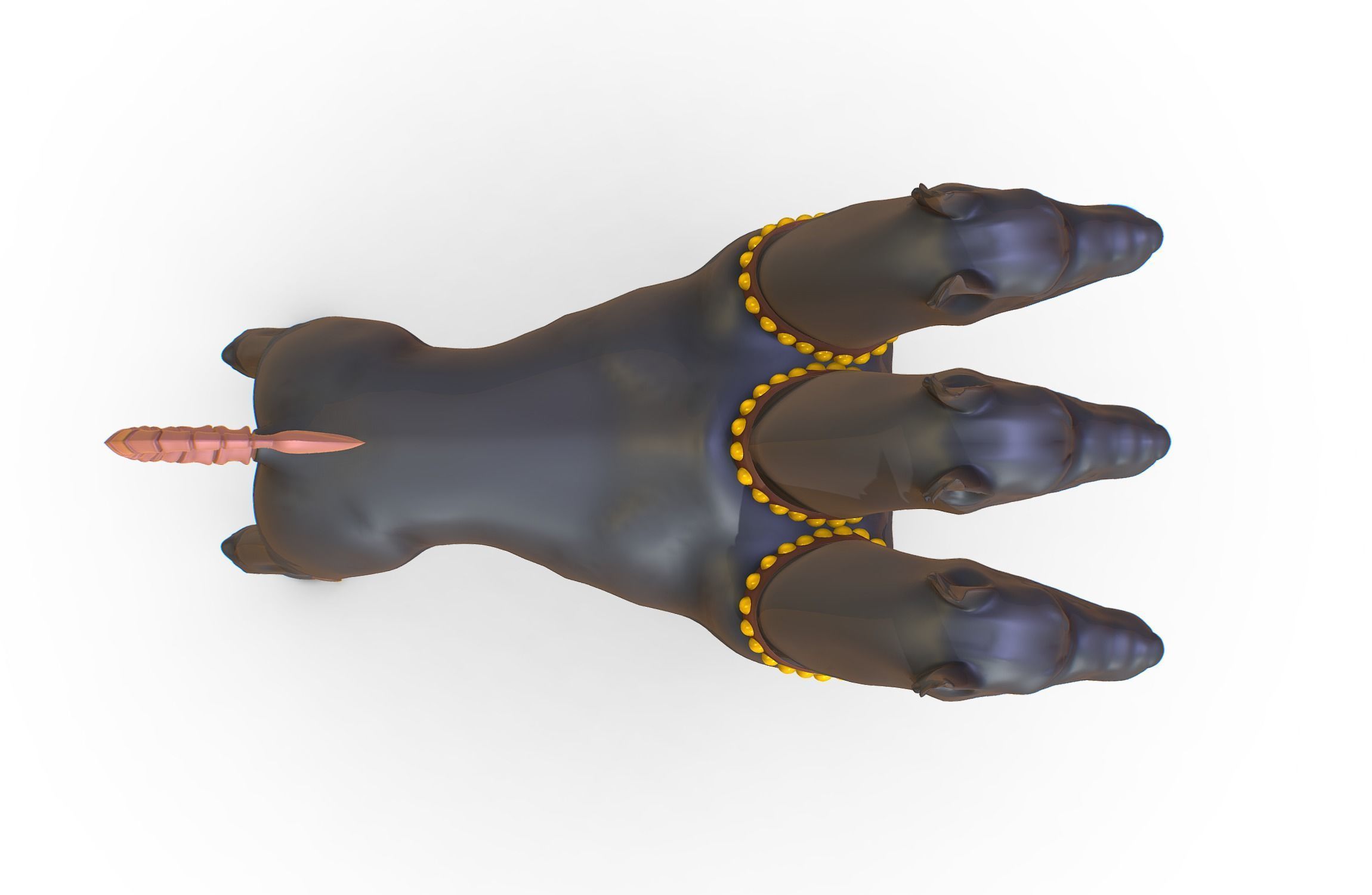 High Poly Monster Three Headed Cerberus Dog 3D Model 3D model_18