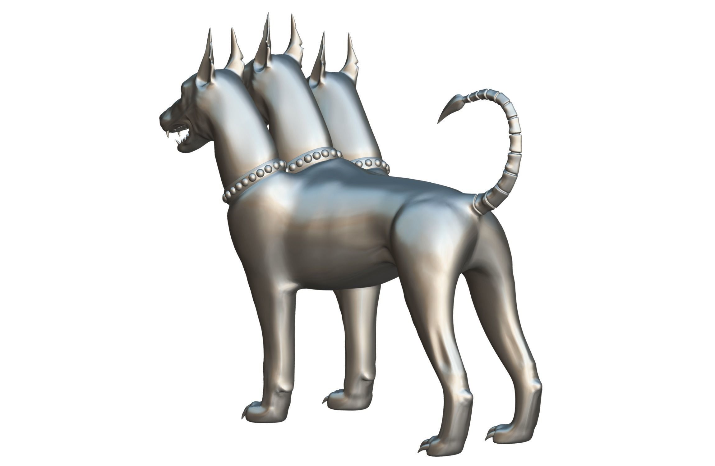 High Poly Monster Three Headed Cerberus Dog 3D Model 3D model_22