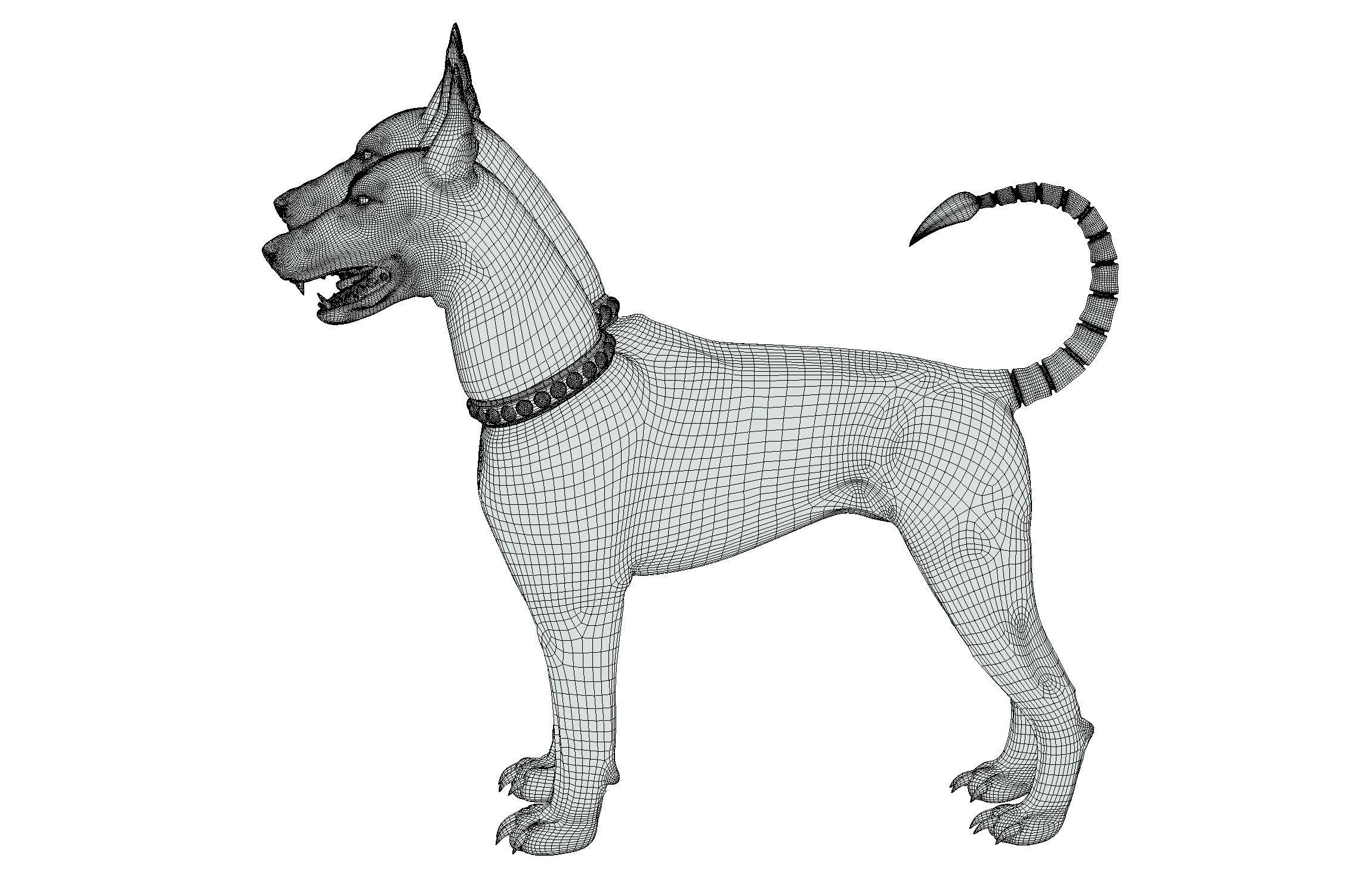 High Poly Monster Three Headed Cerberus Dog 3D Model 3D model_25