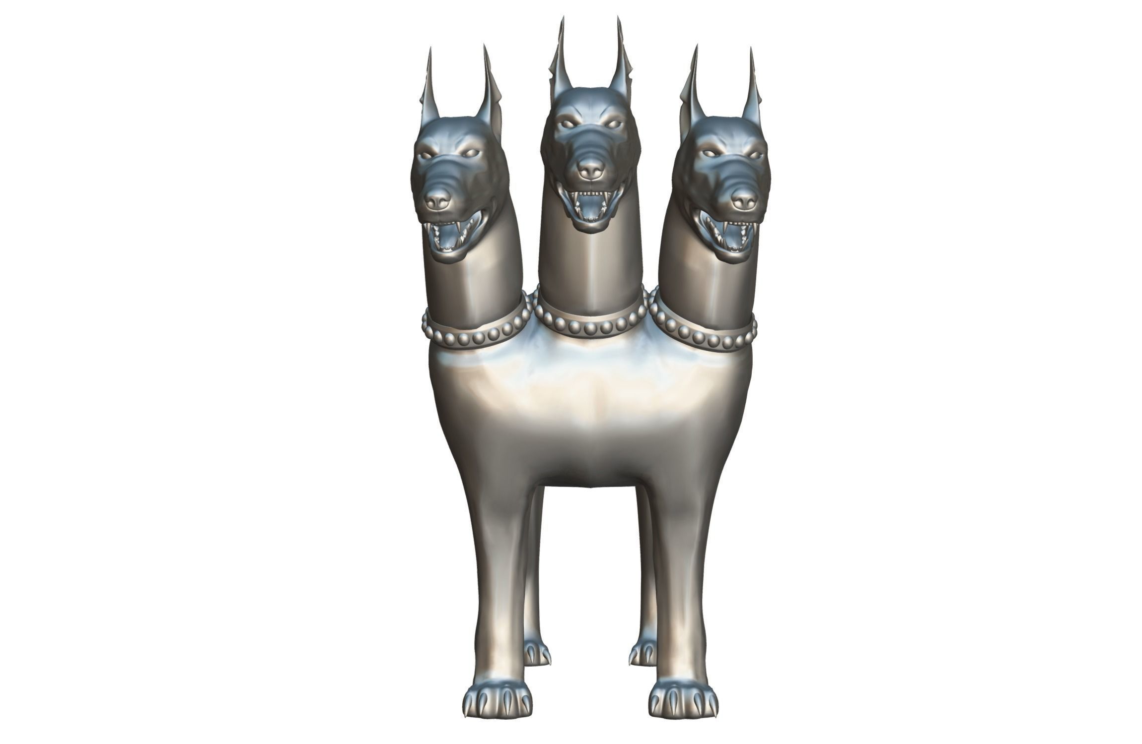 High Poly Monster Three Headed Cerberus Dog 3D Model 3D model_29