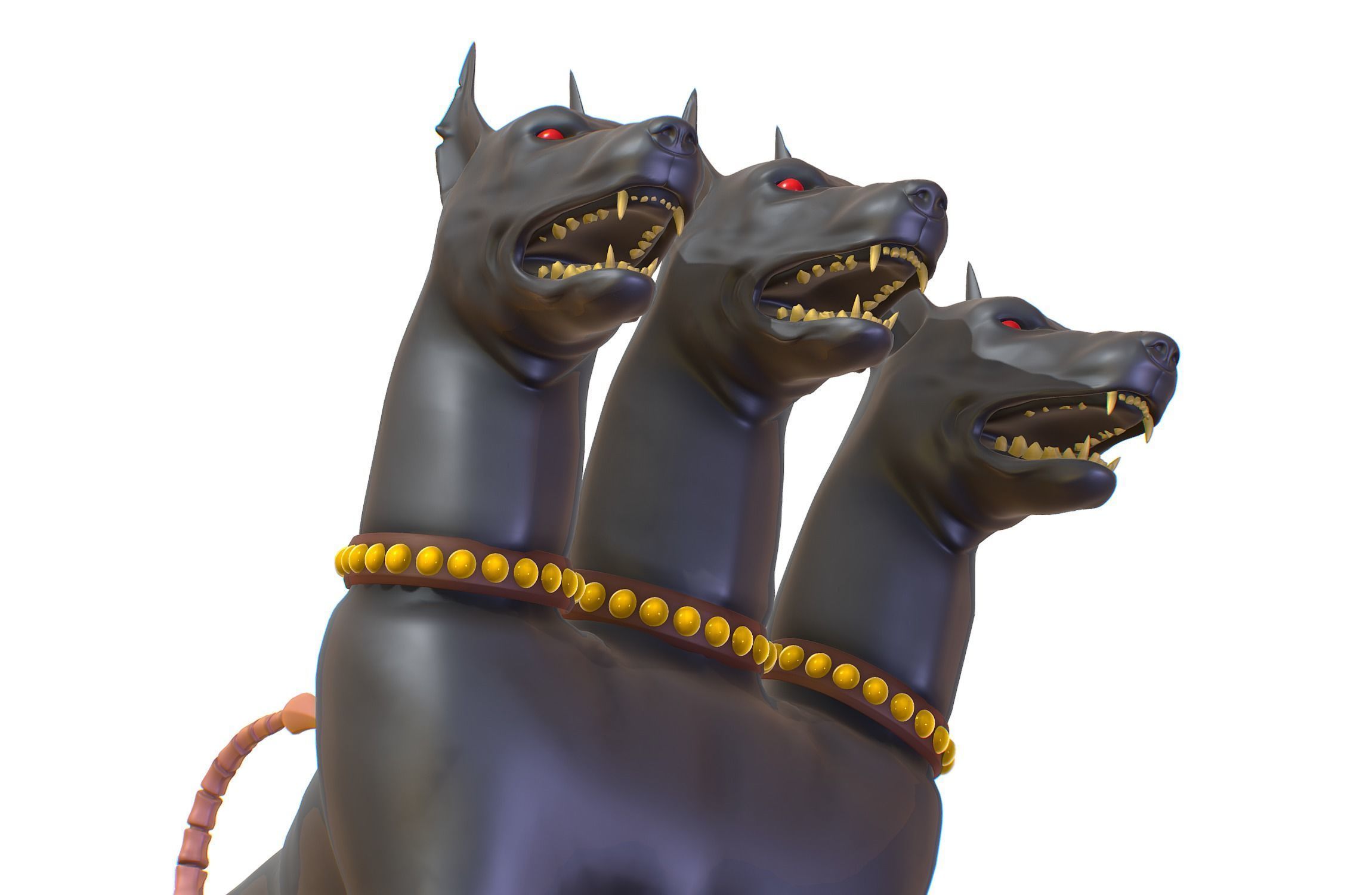 High Poly Monster Three Headed Cerberus Dog 3D Model 3D model_15