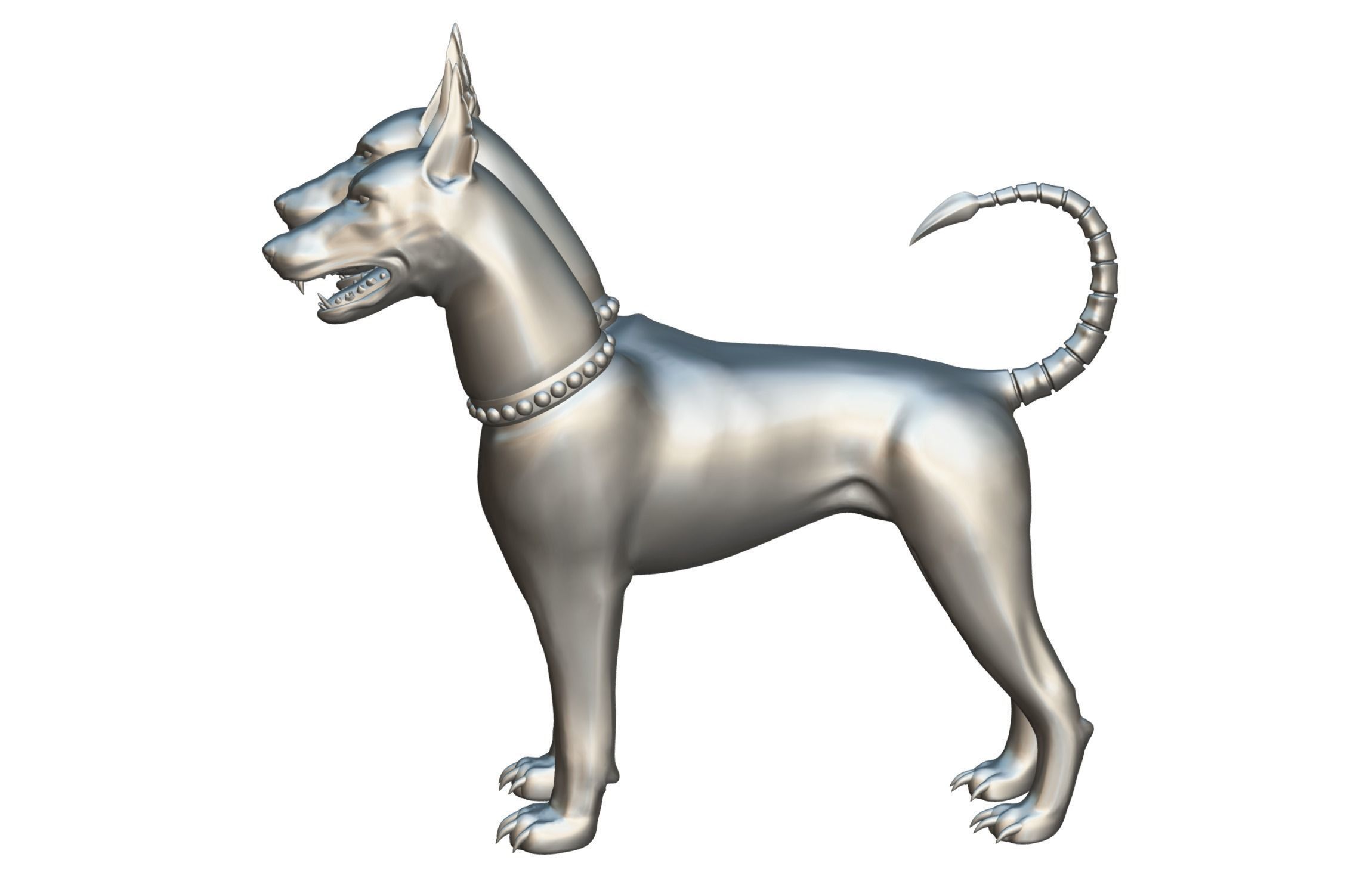 High Poly Monster Three Headed Cerberus Dog 3D Model 3D model_24