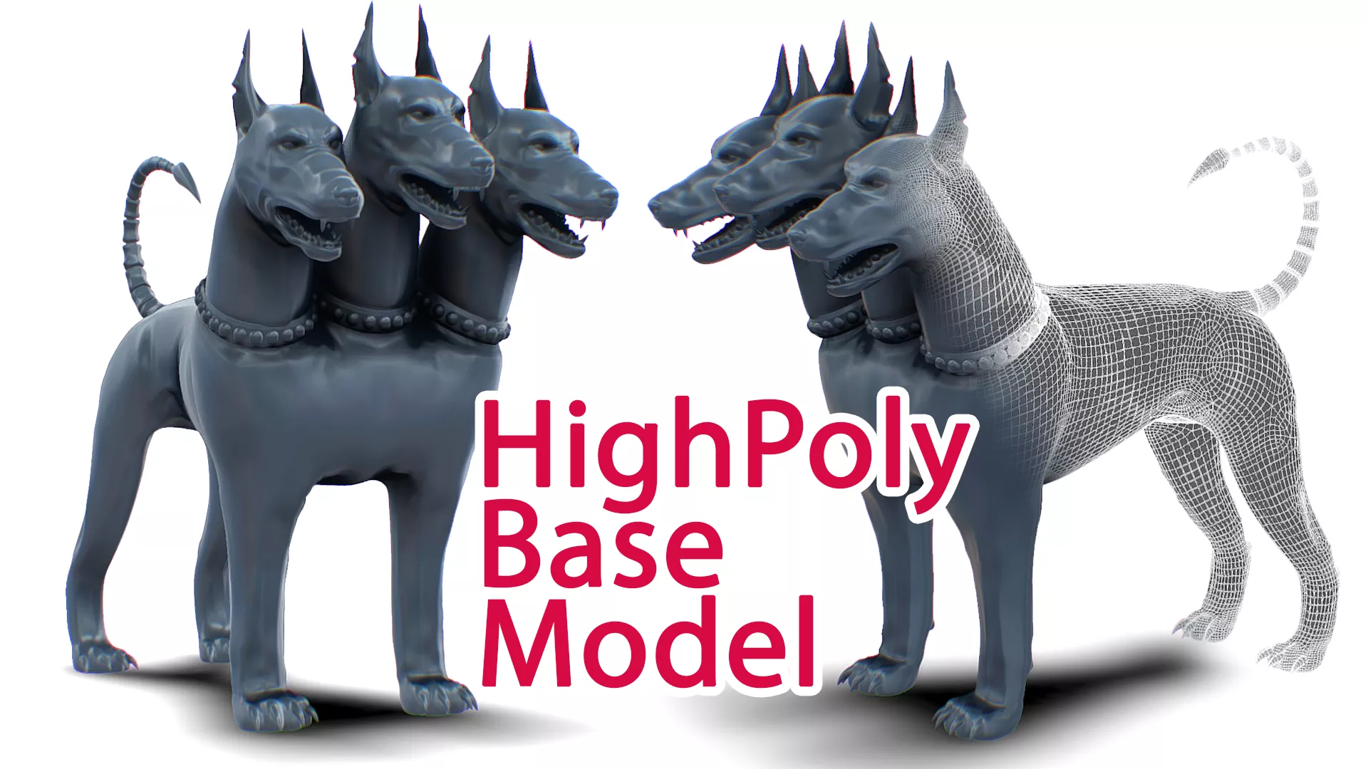 Cerberus Dog - Werewolf Monster - Doberman 3D model