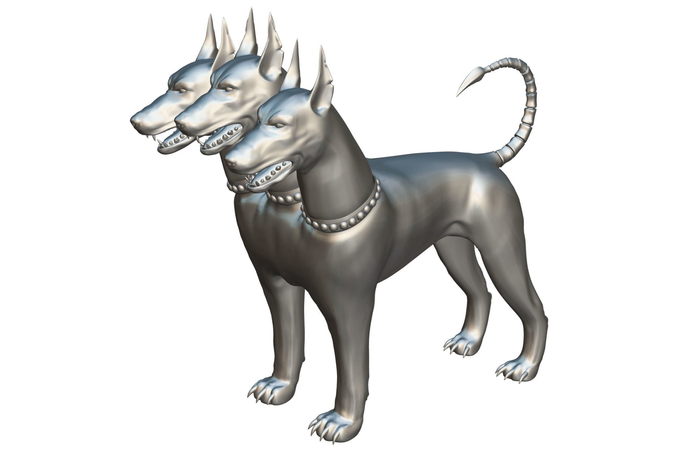 High Poly Monster Three Headed Cerberus Dog 3D Model 3D model_23