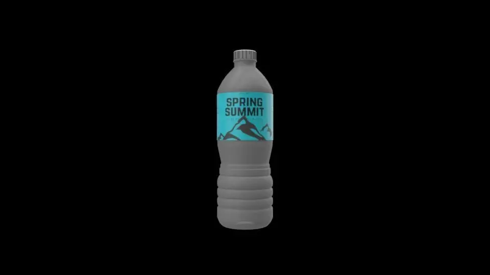 Water Bottle M2 Low-poly 3D model_0