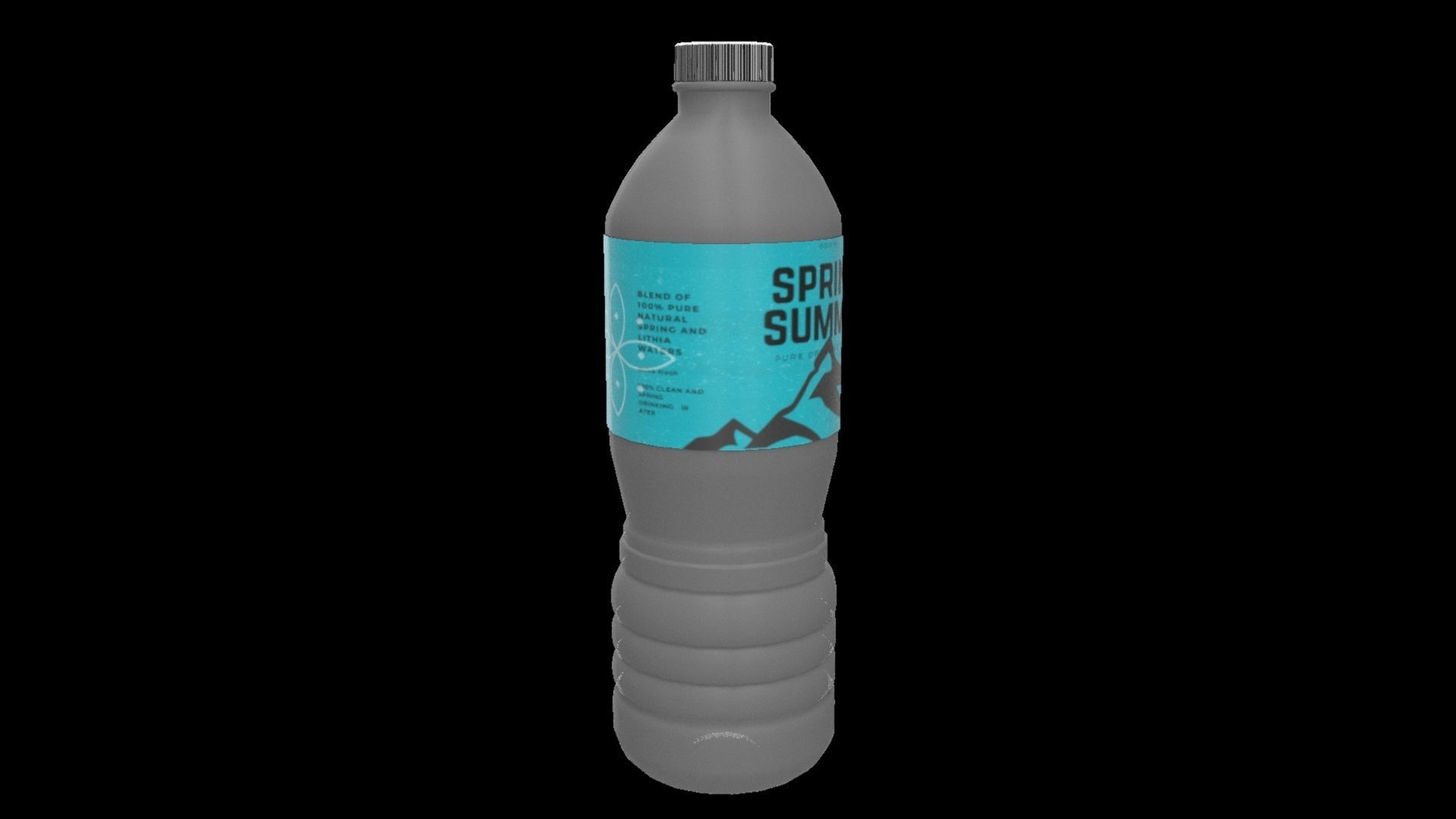Water Bottle M2 Low-poly 3D model_4
