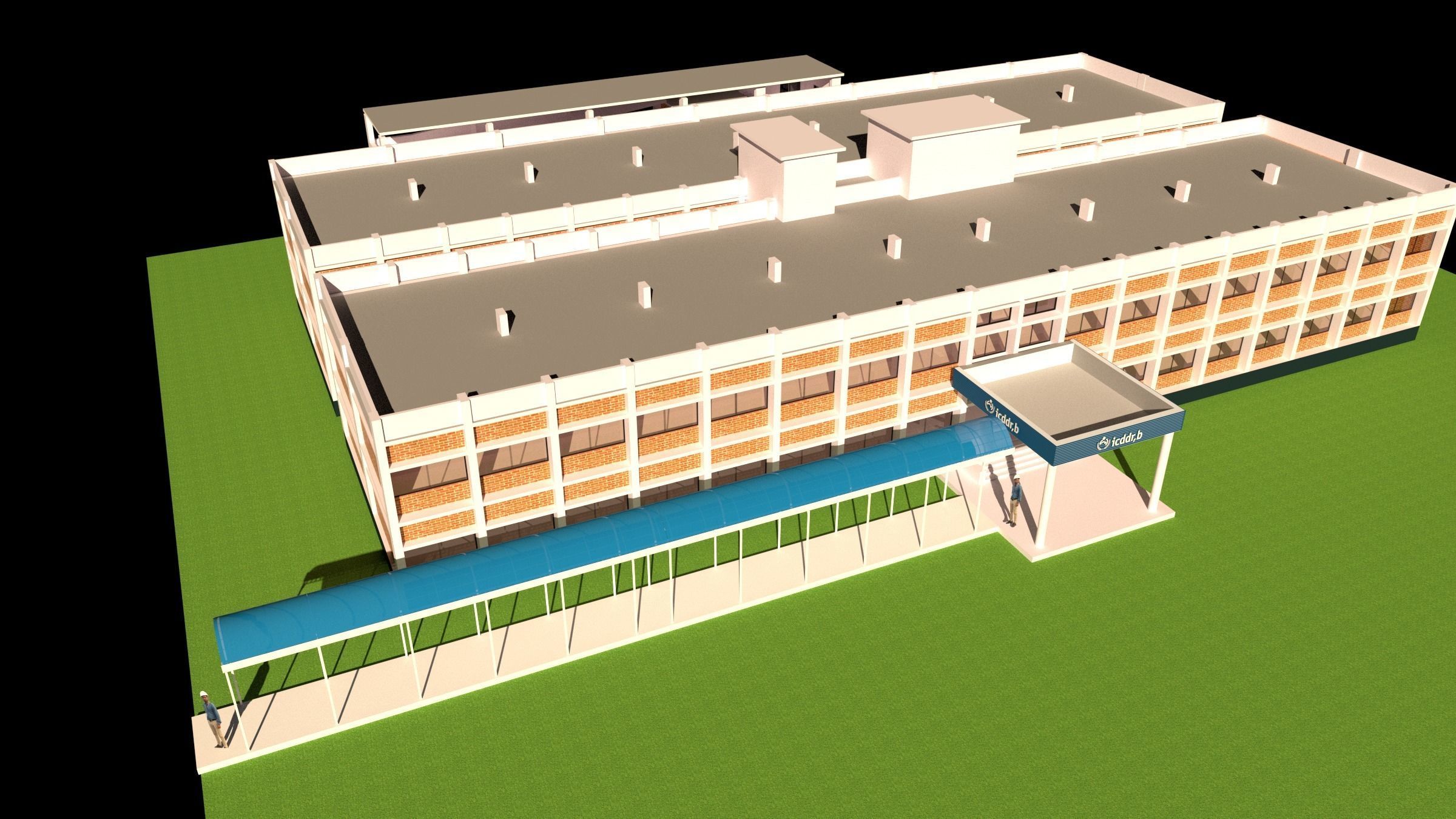 Hospital Building 3D Model Low-poly 3D model_5
