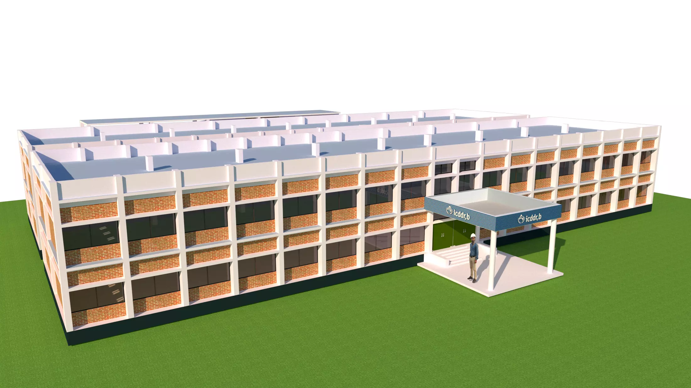 Hospital Building 3D Model Low-poly 3D model_0