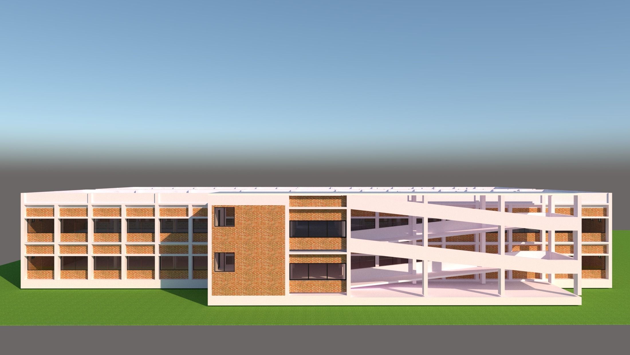 Hospital Building 3D Model Low-poly 3D model_3