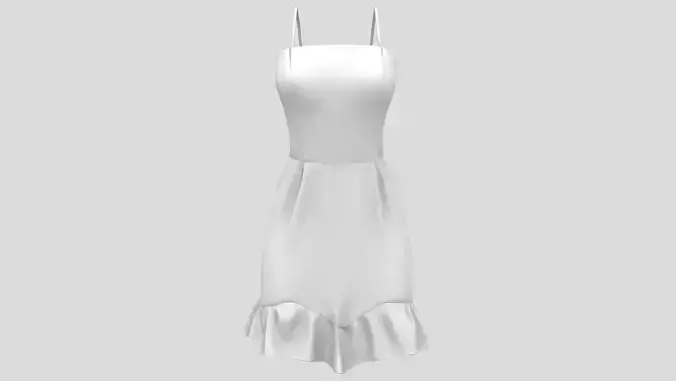 White Short Skirt Summer Dress With Straps