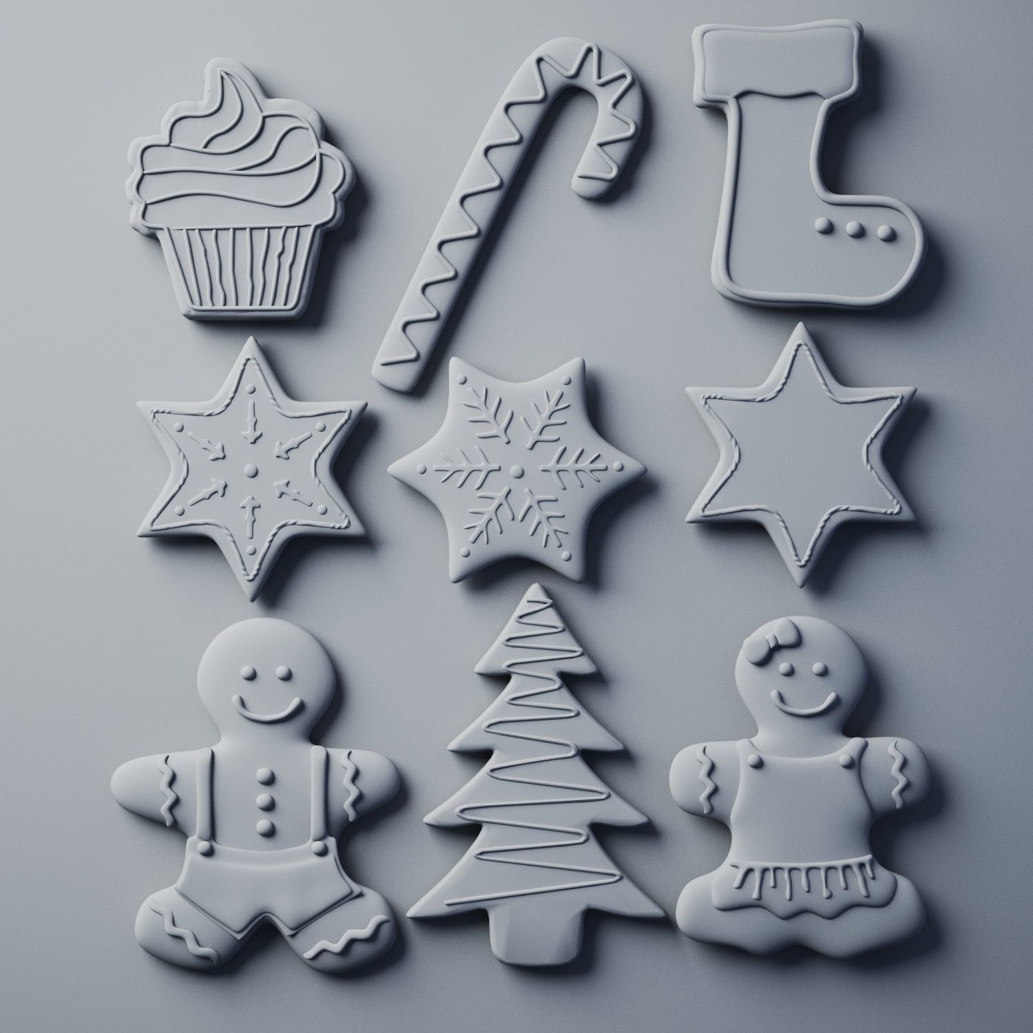Christmas cookies Low-poly 3D model_6
