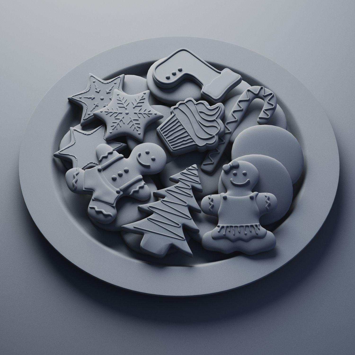 Christmas cookies Low-poly 3D model_8