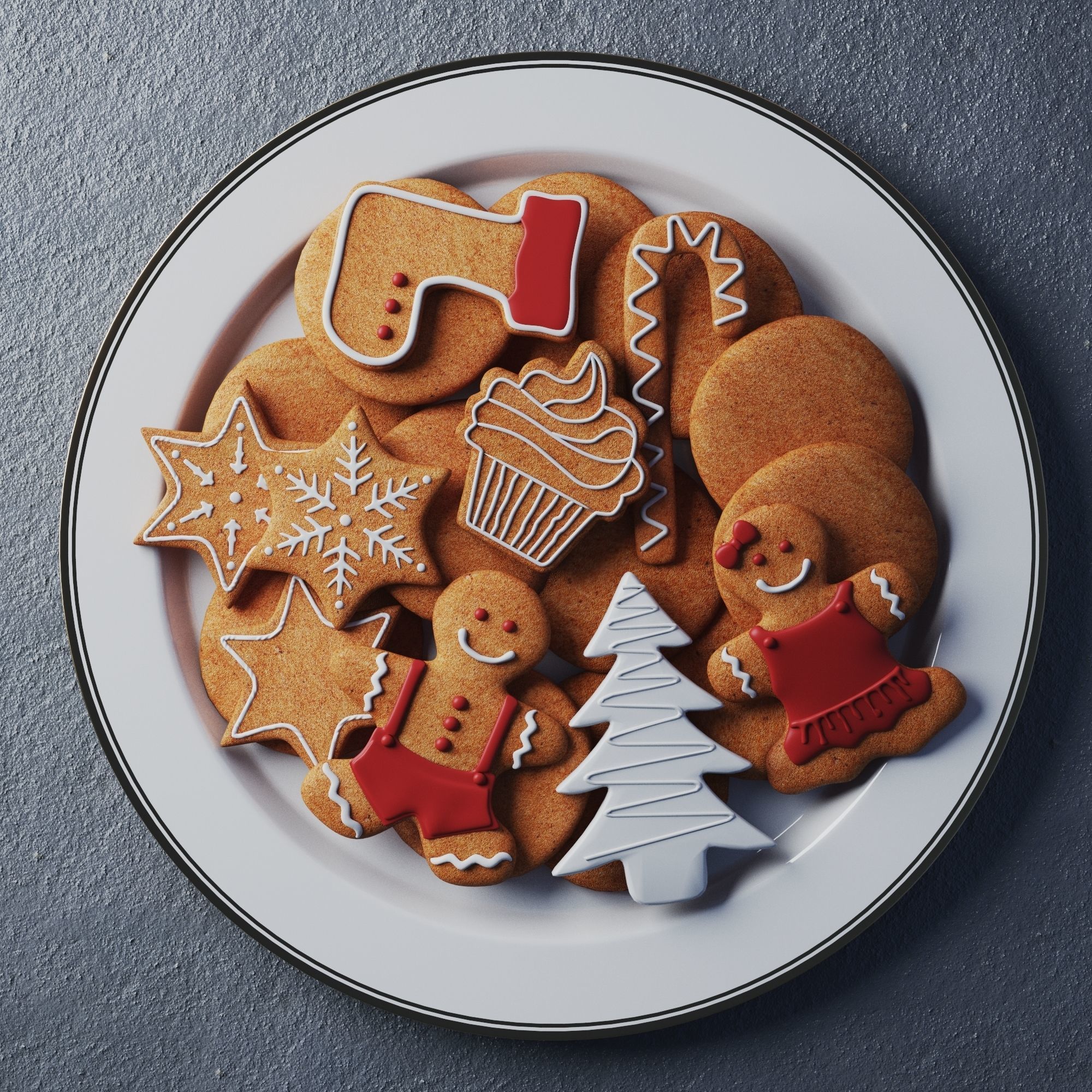 Christmas cookies Low-poly 3D model_3
