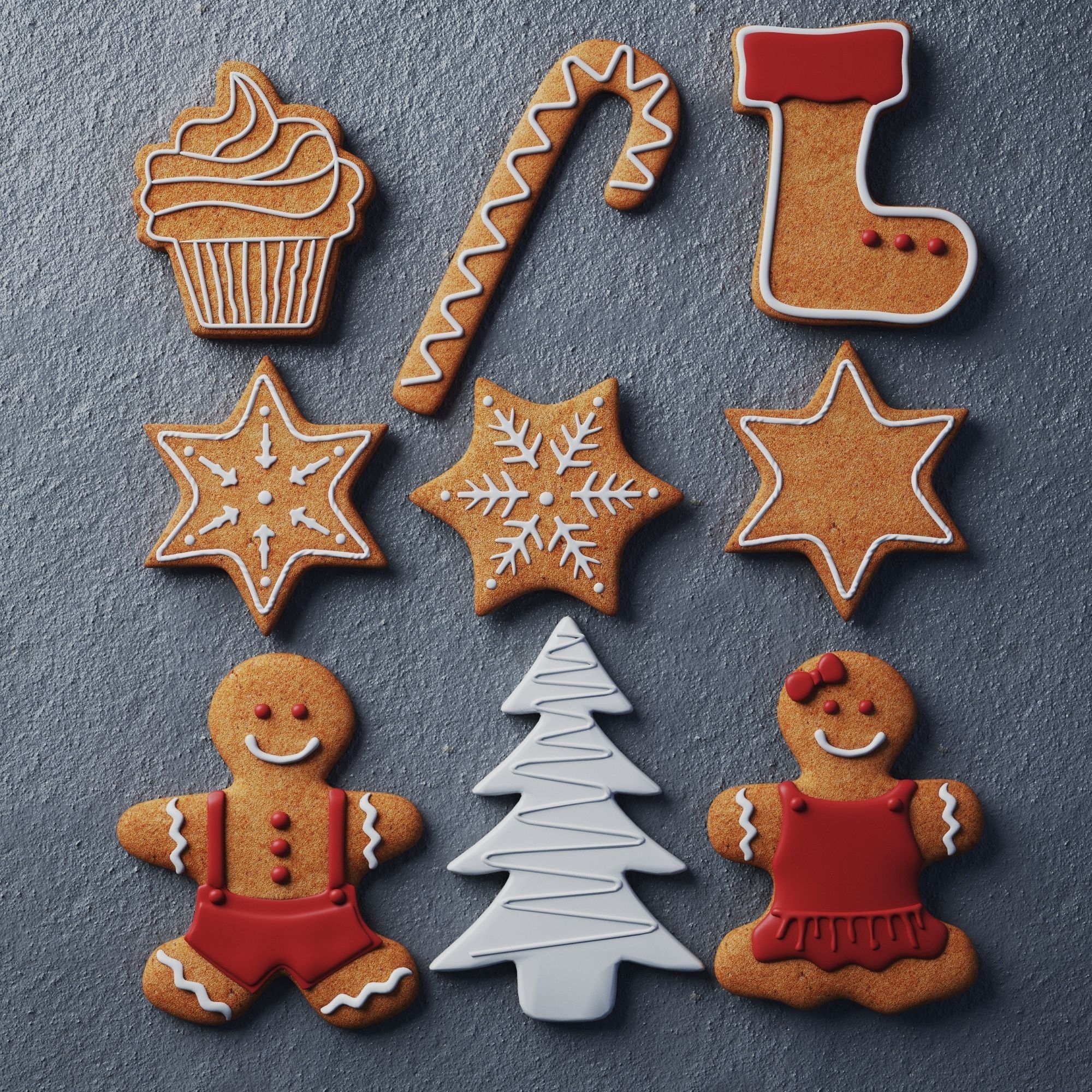 Christmas cookies Low-poly 3D model_5