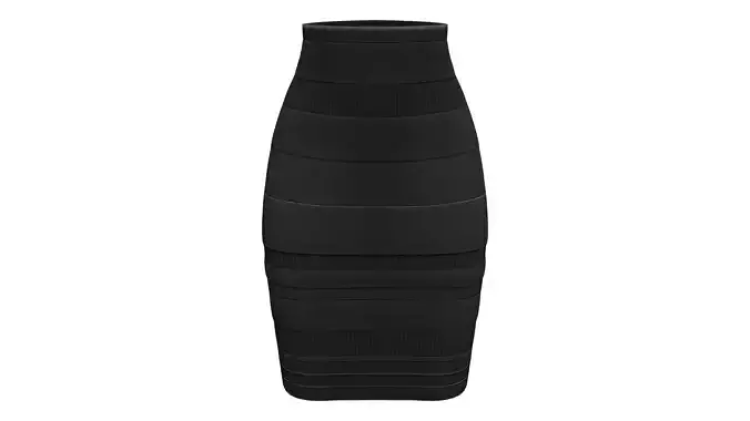 Elegant Black Bodycon Pencil Skirt