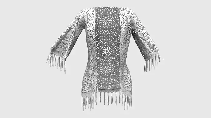 Lace Beach Cover Up With Tassels