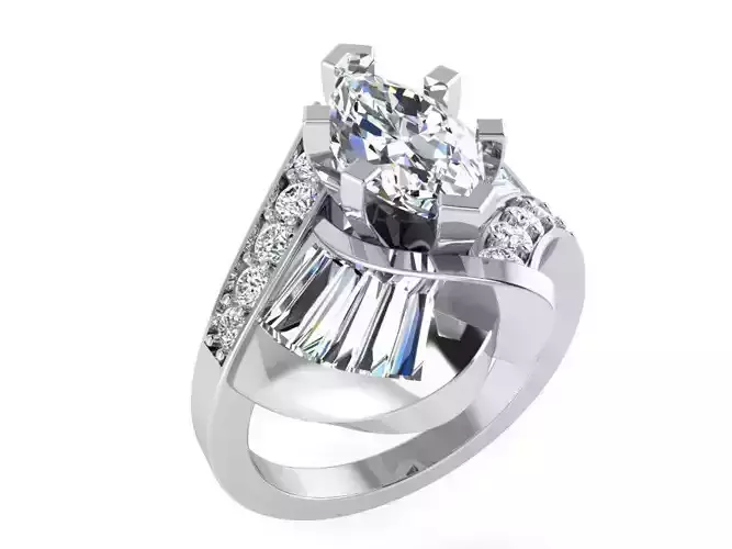 Beautiful diamond textured ring 3230 3D print model 