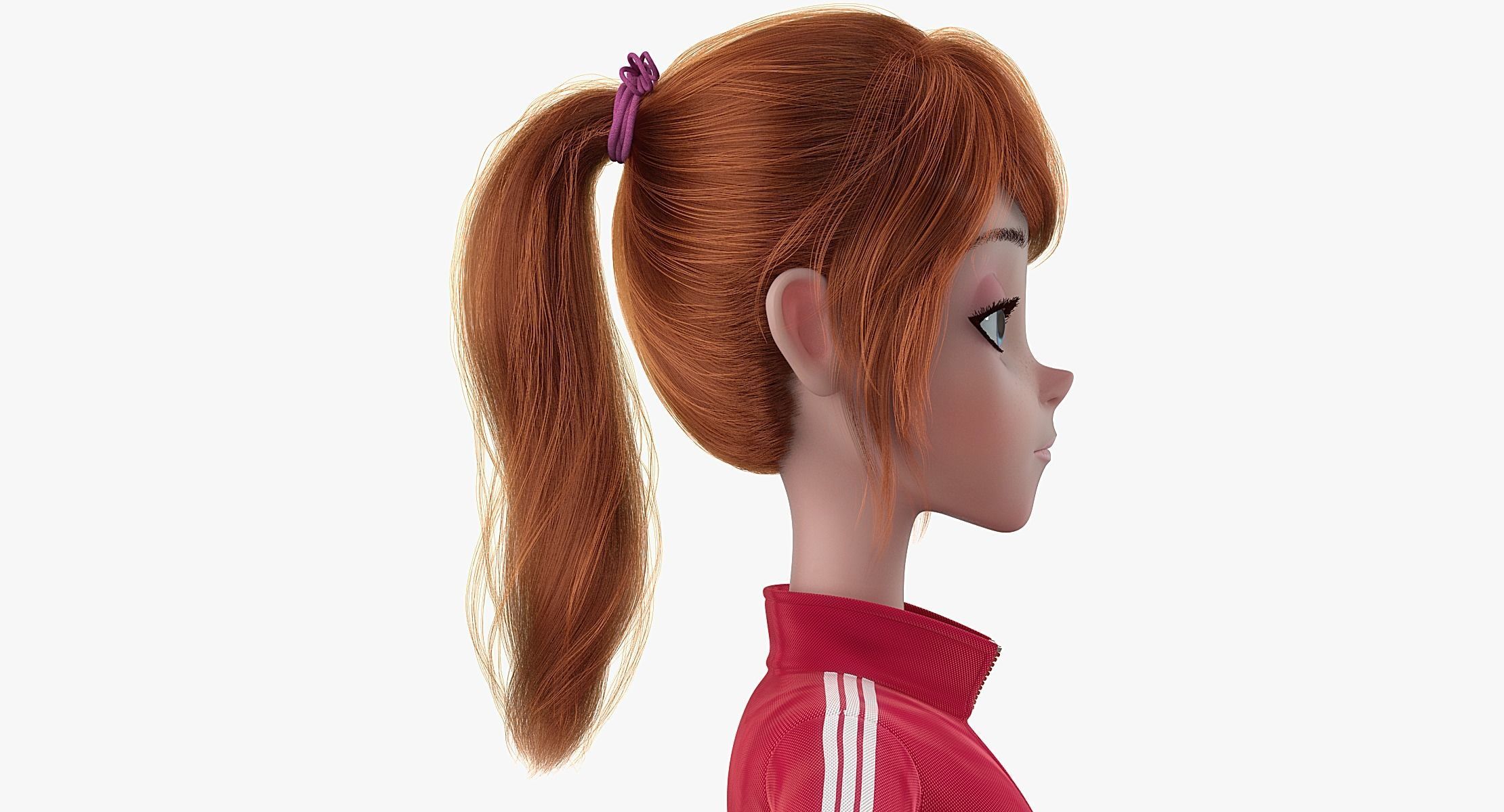 Cartoon  Moto Girl Rigged 3D model_8