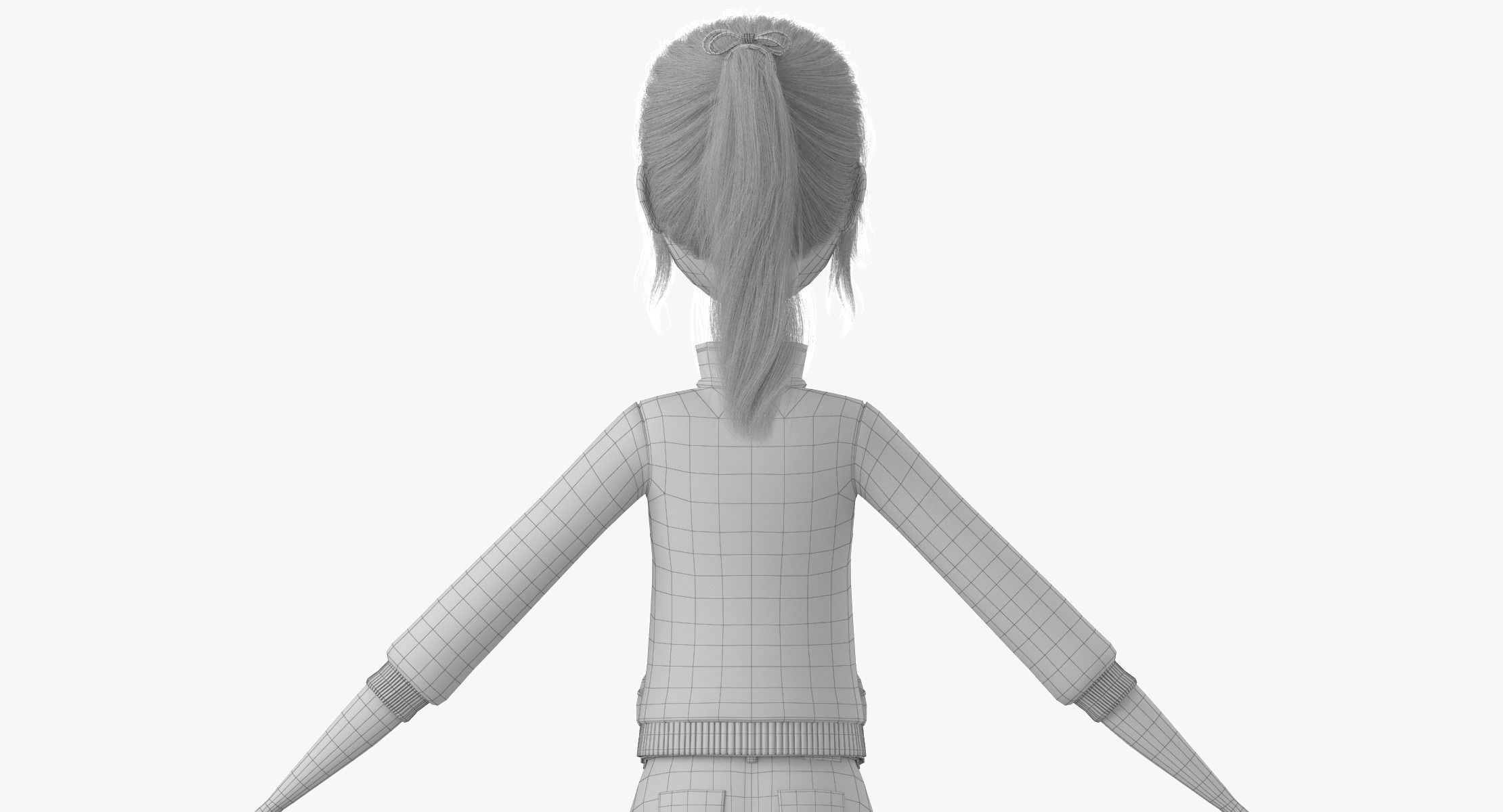 Cartoon  Moto Girl Rigged 3D model_41