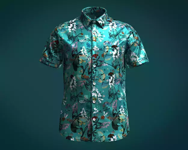 Mens Short Sleeve Floral Shirt