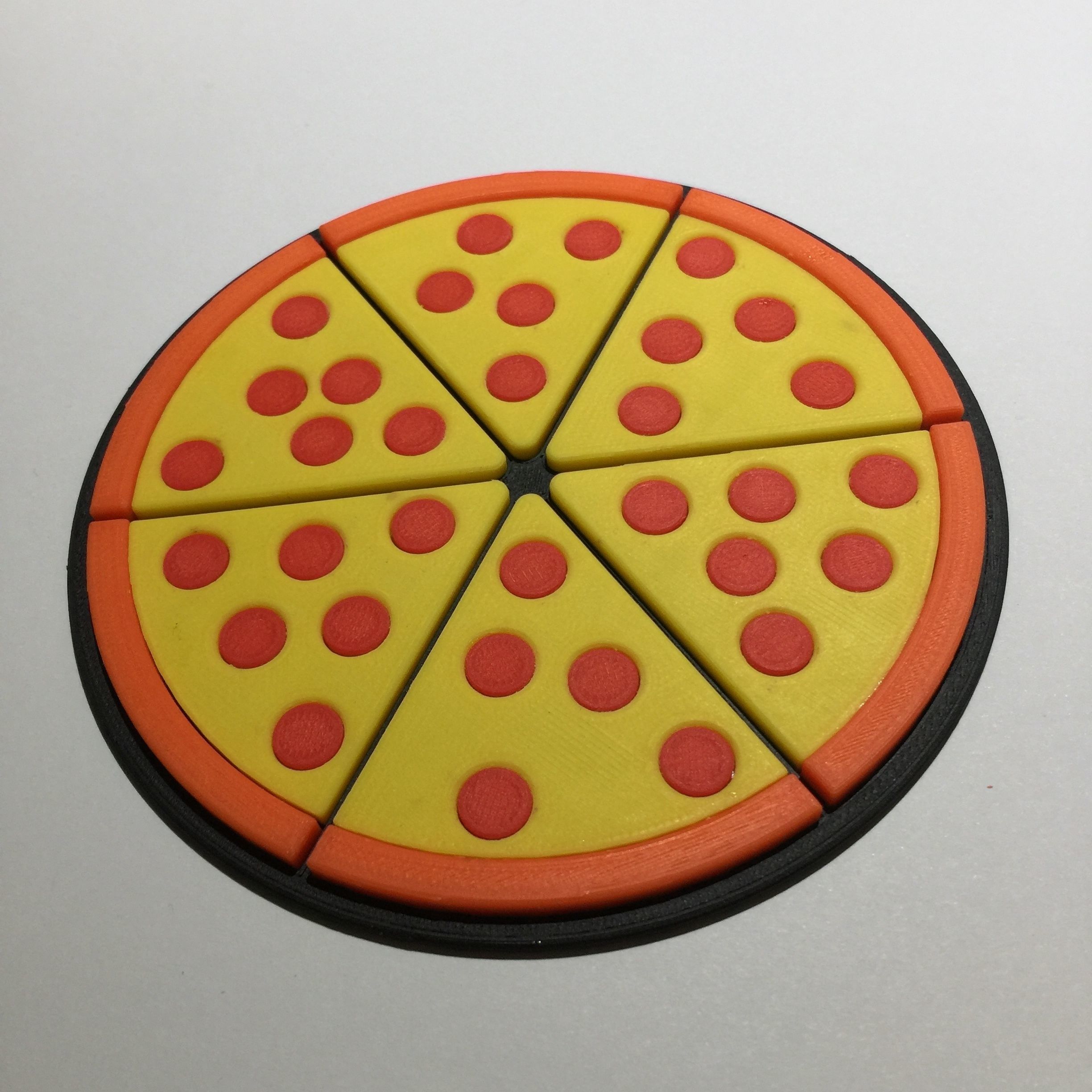 Pizza Coaster 3D print model_4
