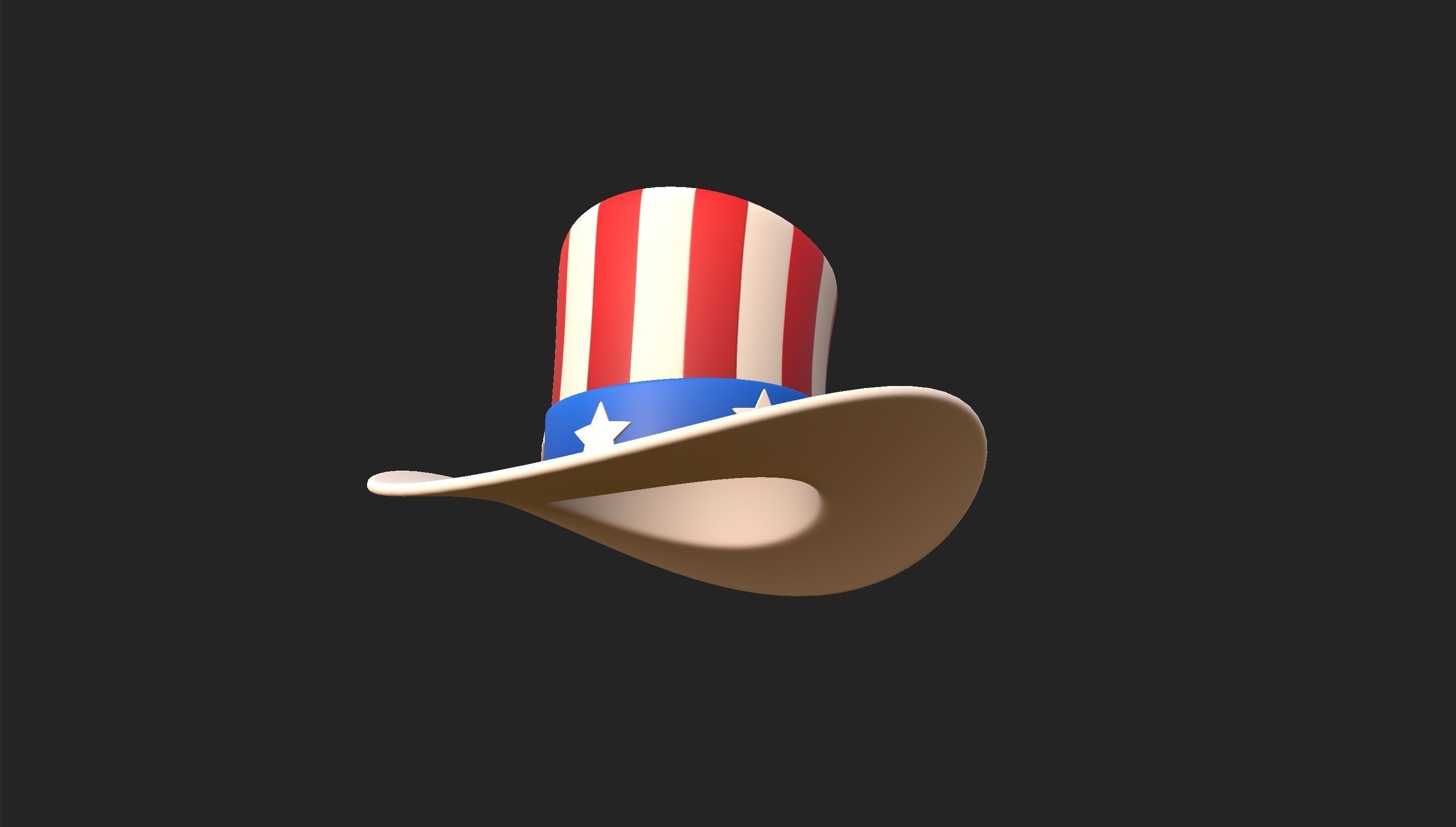 Hat008 Uncle Sam Hat 3D model_1