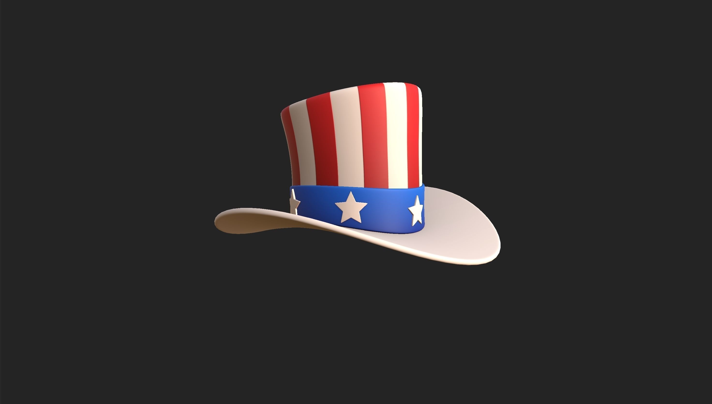 Hat008 Uncle Sam Hat 3D model_19