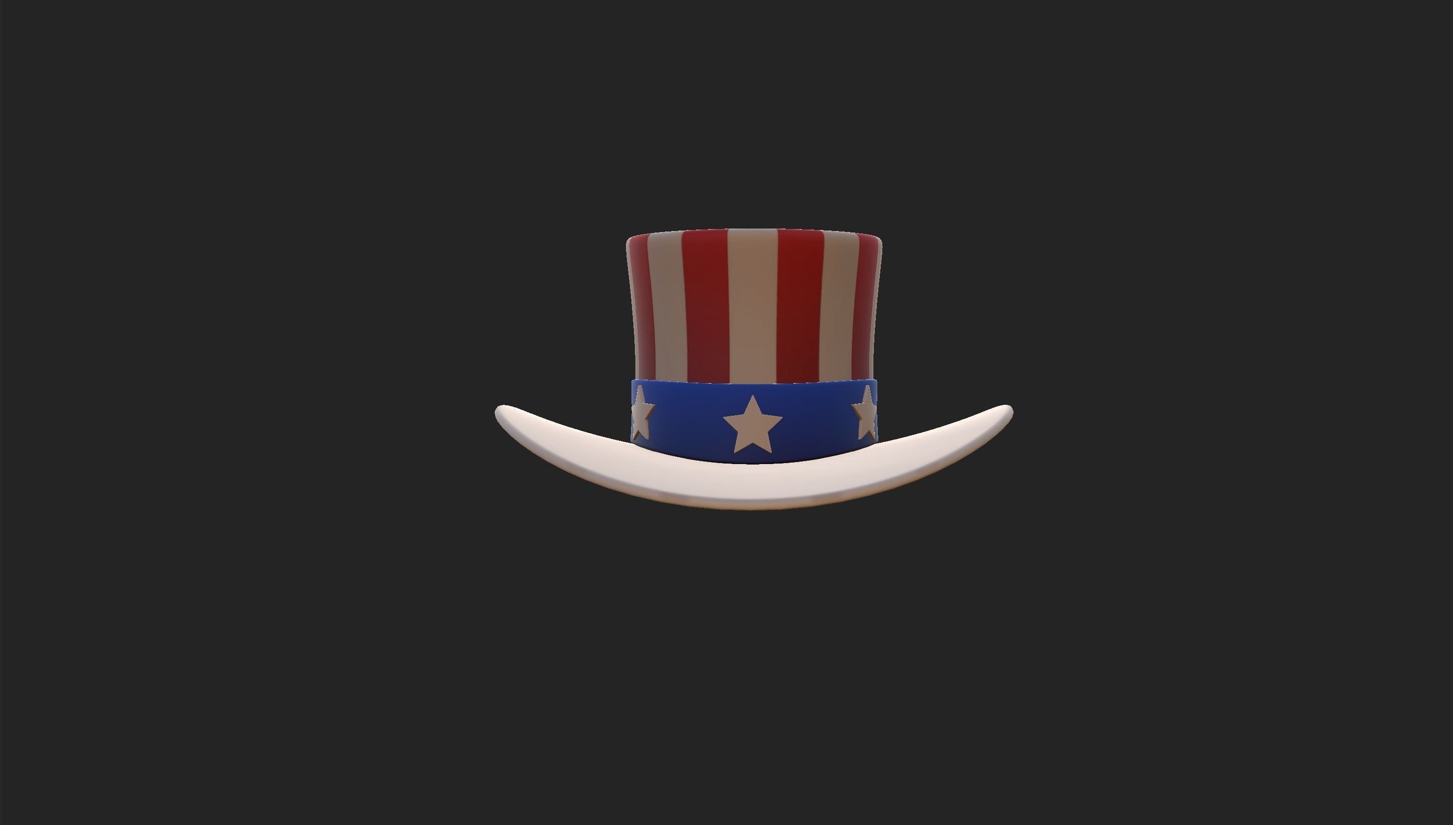 Hat008 Uncle Sam Hat 3D model_3