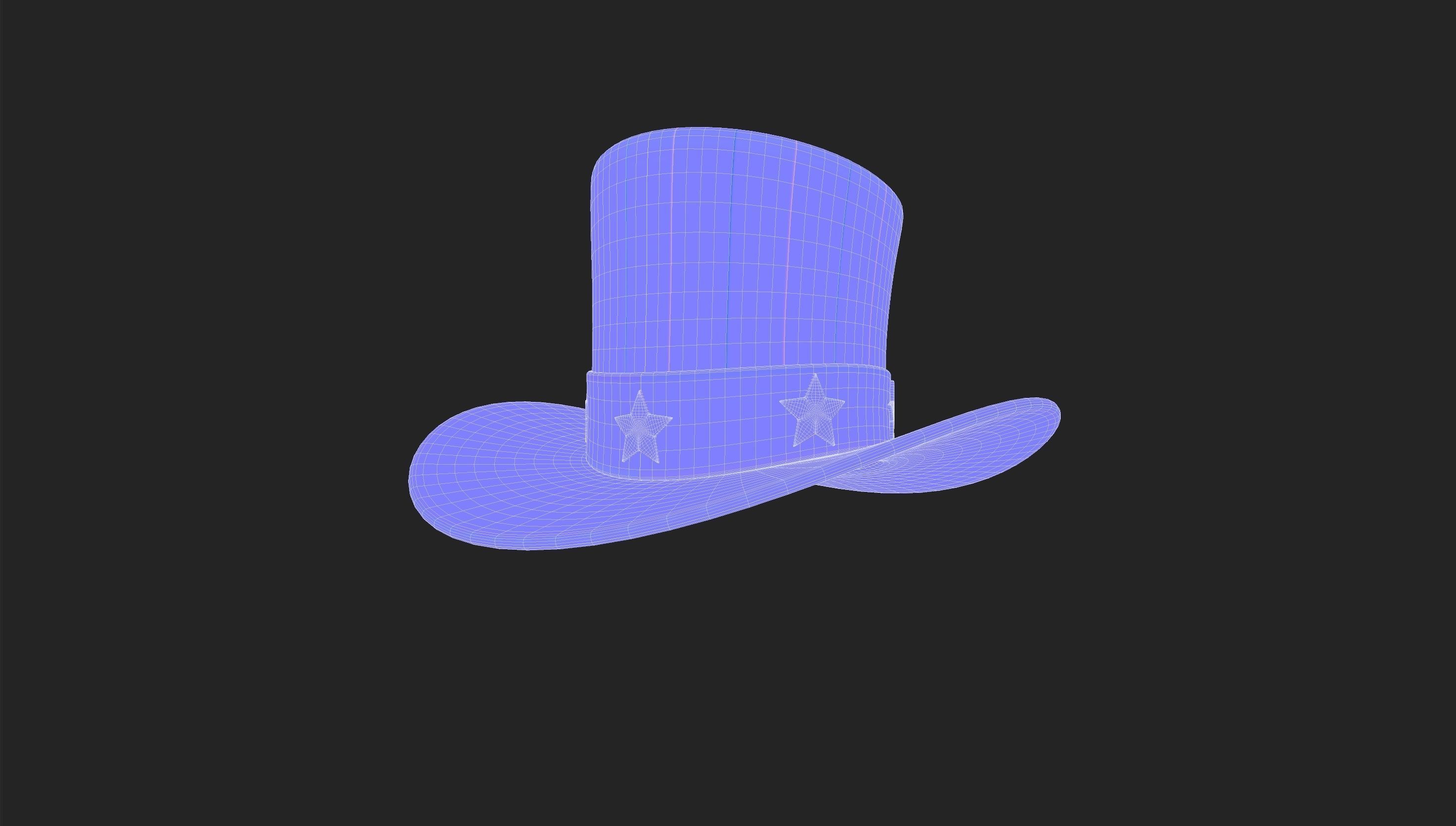 Hat008 Uncle Sam Hat 3D model_15