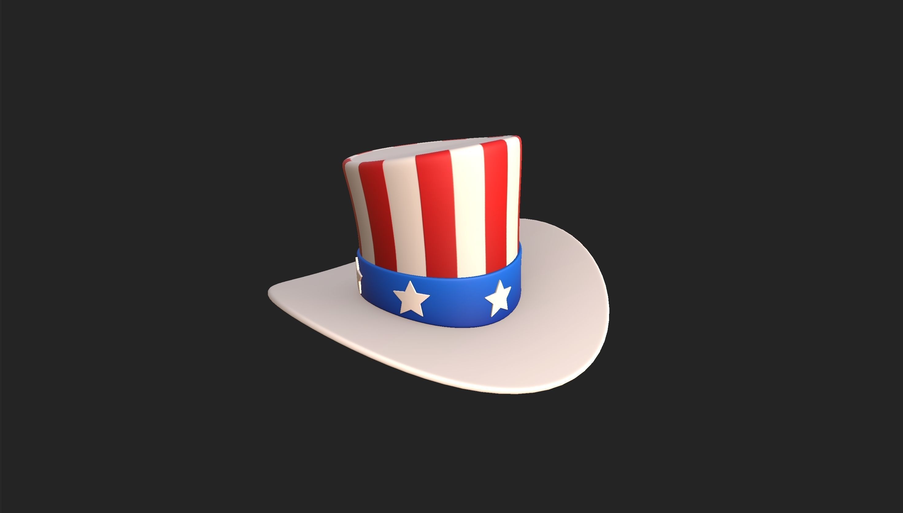Hat008 Uncle Sam Hat 3D model_18