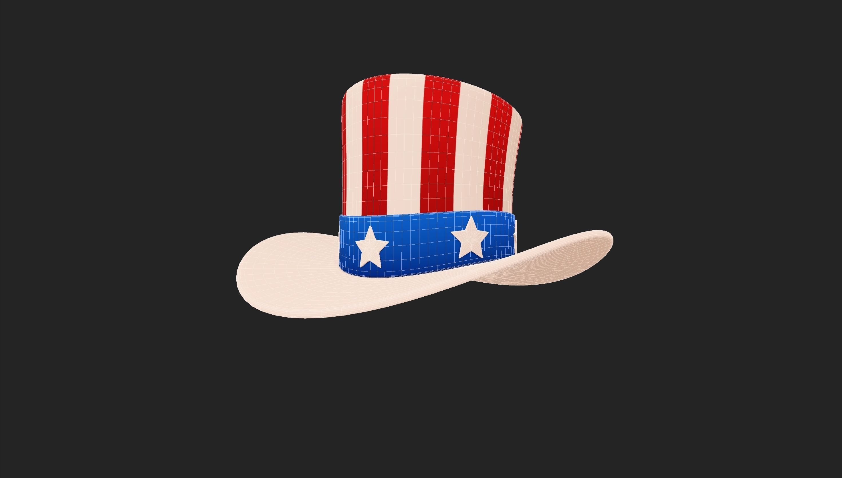 Hat008 Uncle Sam Hat 3D model_14