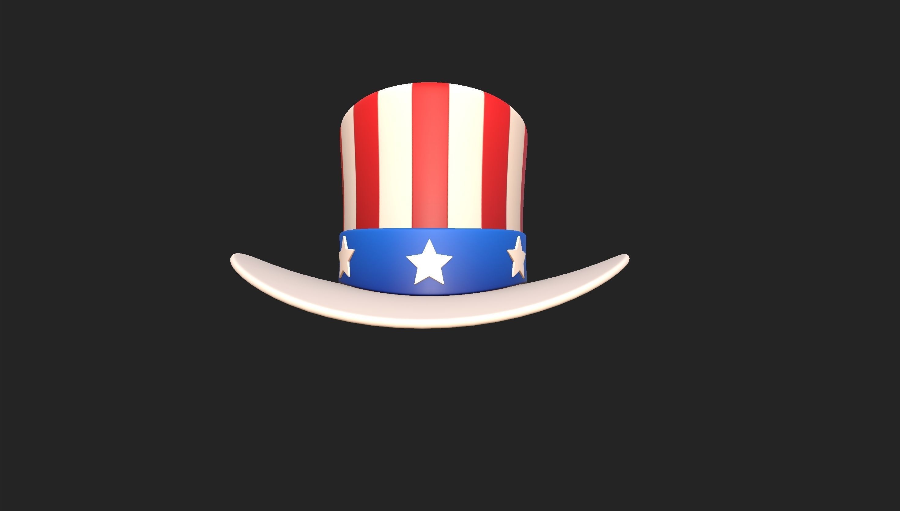 Hat008 Uncle Sam Hat 3D model_12