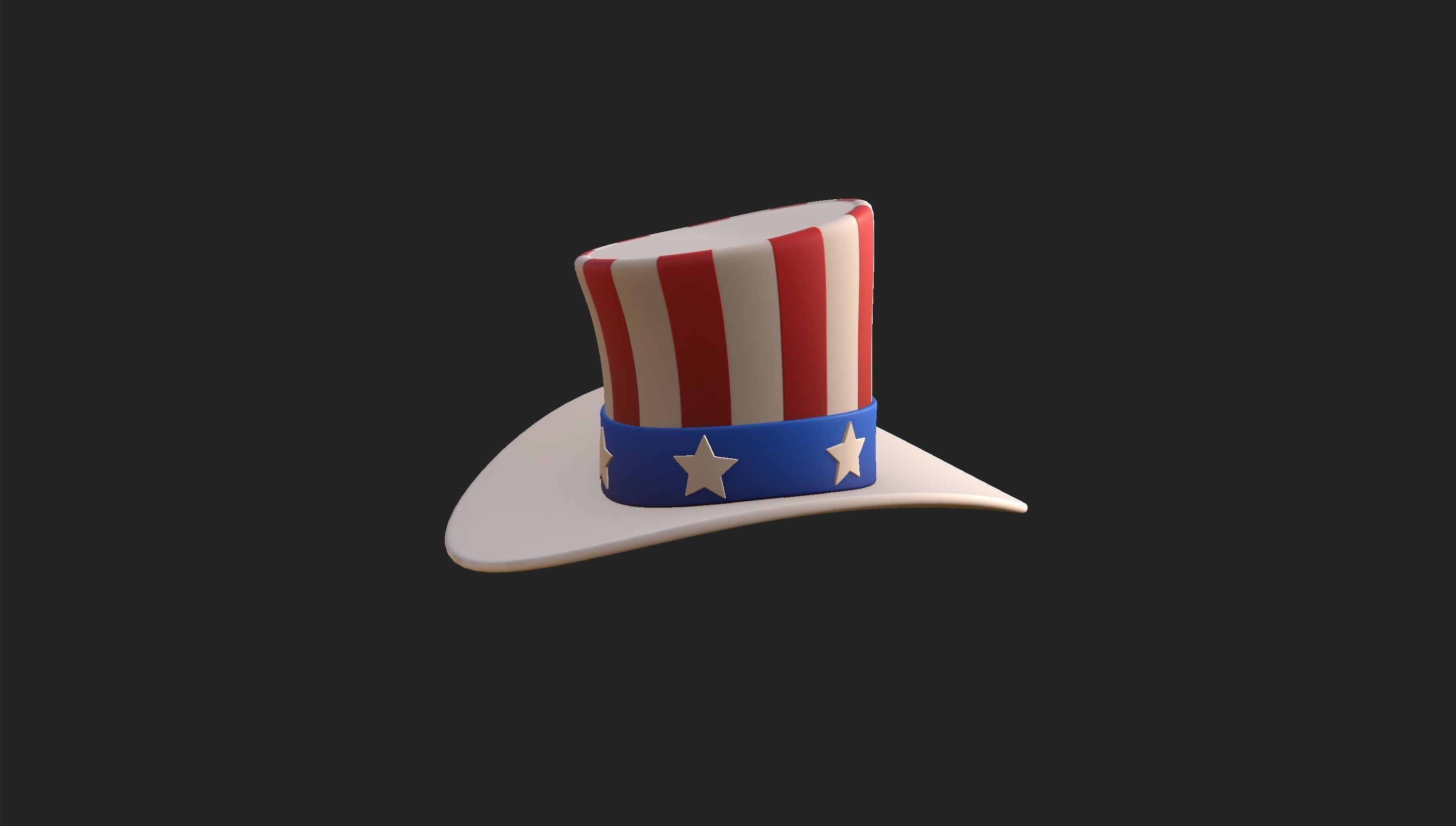 Hat008 Uncle Sam Hat 3D model_21