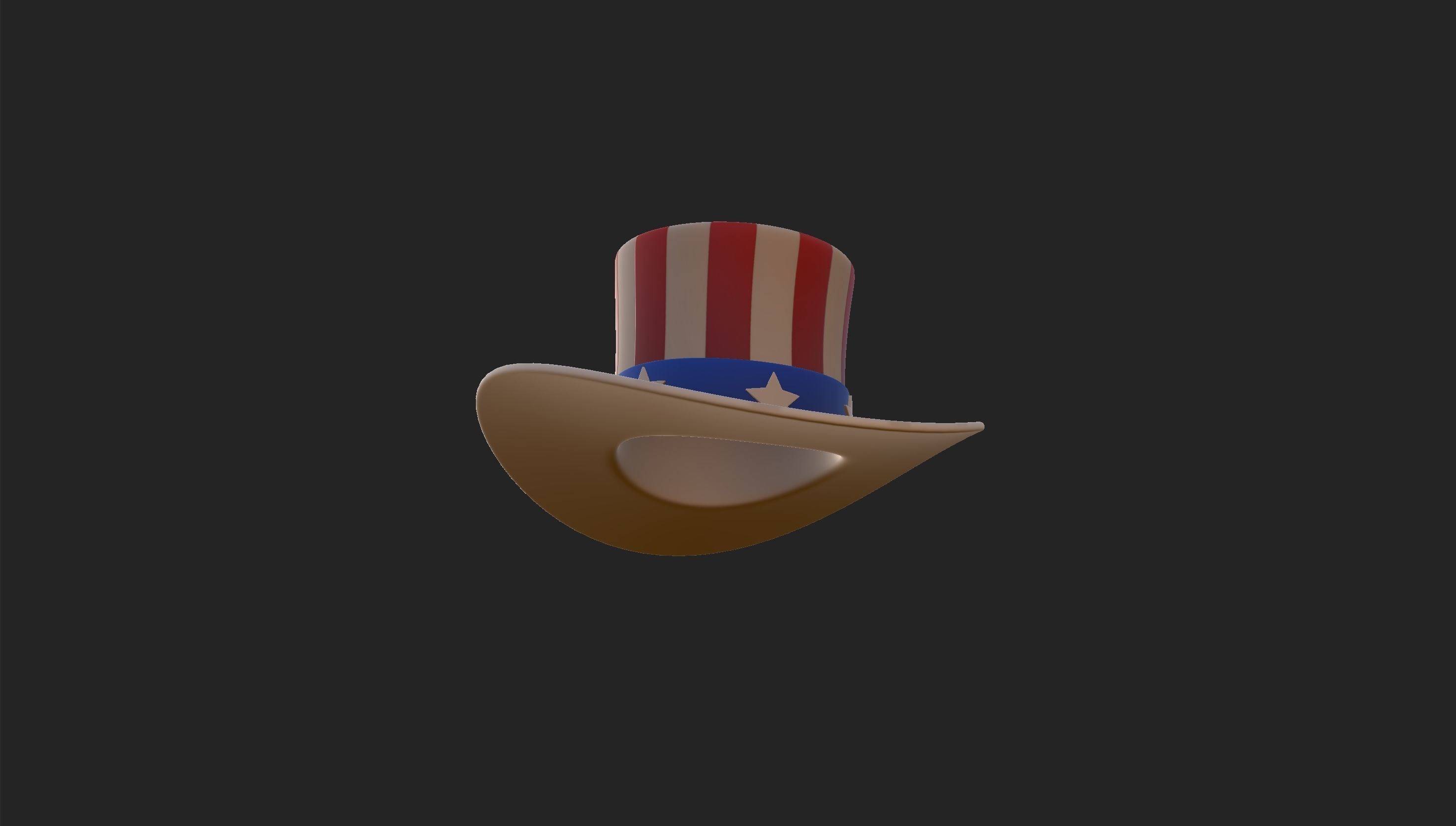 Hat008 Uncle Sam Hat 3D model_4