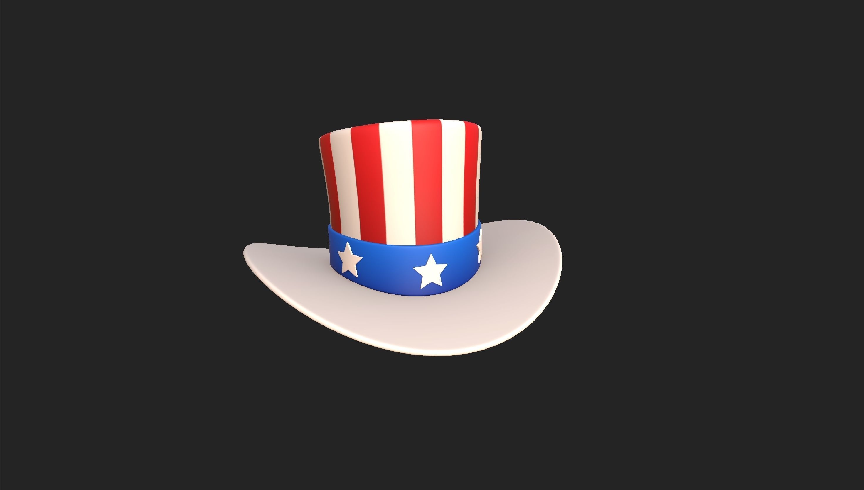 Hat008 Uncle Sam Hat 3D model_17
