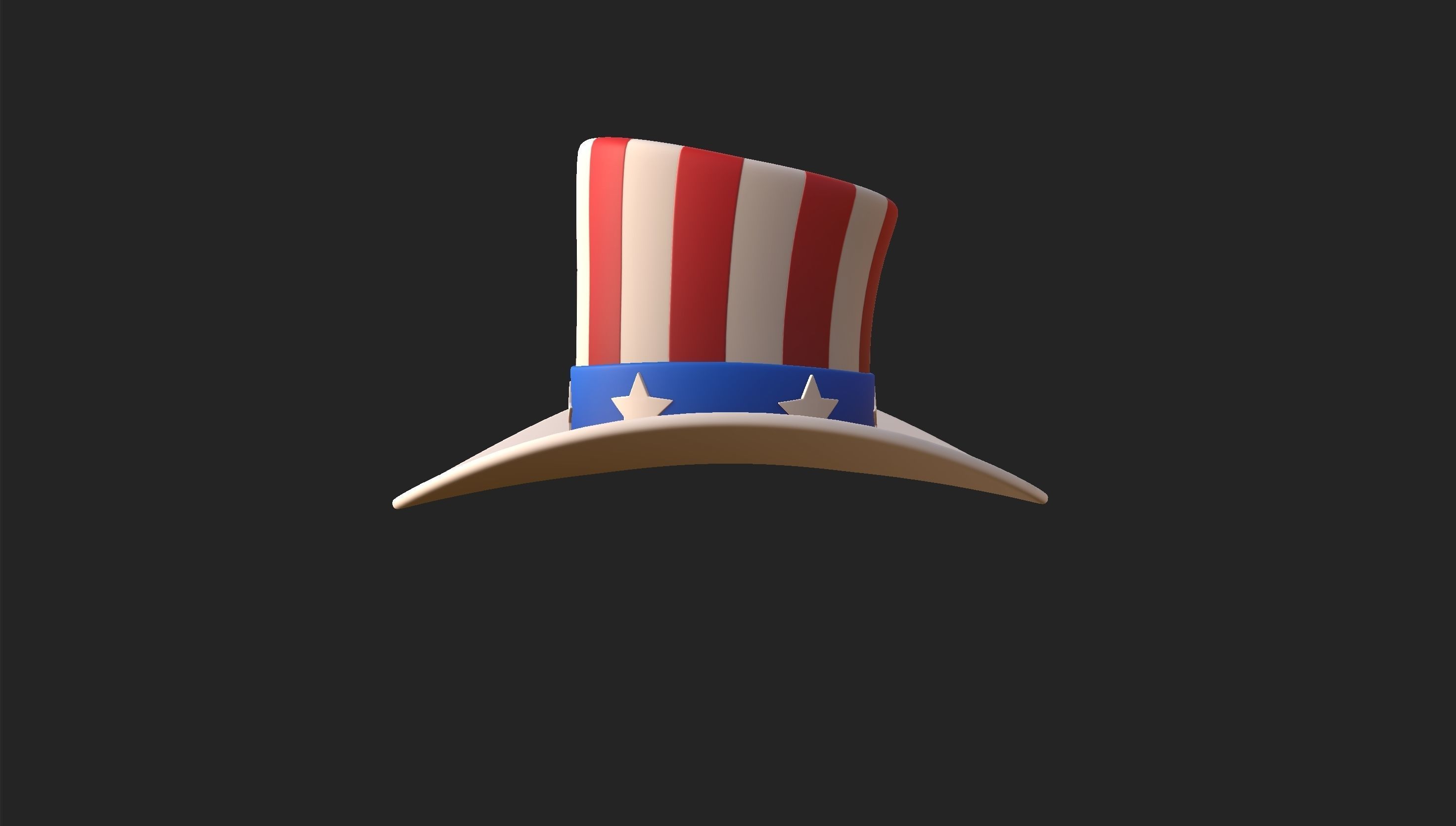 Hat008 Uncle Sam Hat 3D model_9