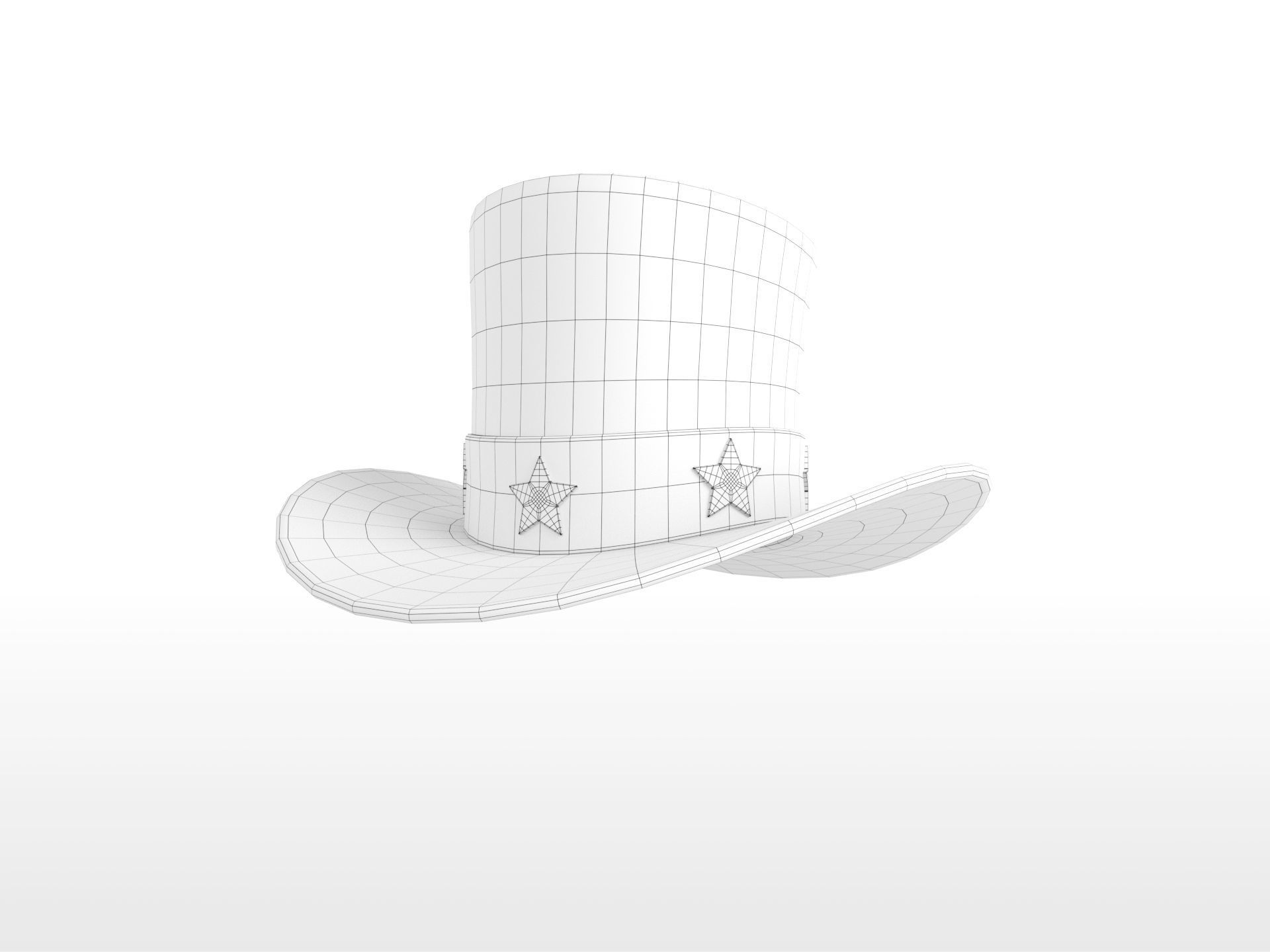 Hat008 Uncle Sam Hat 3D model_25