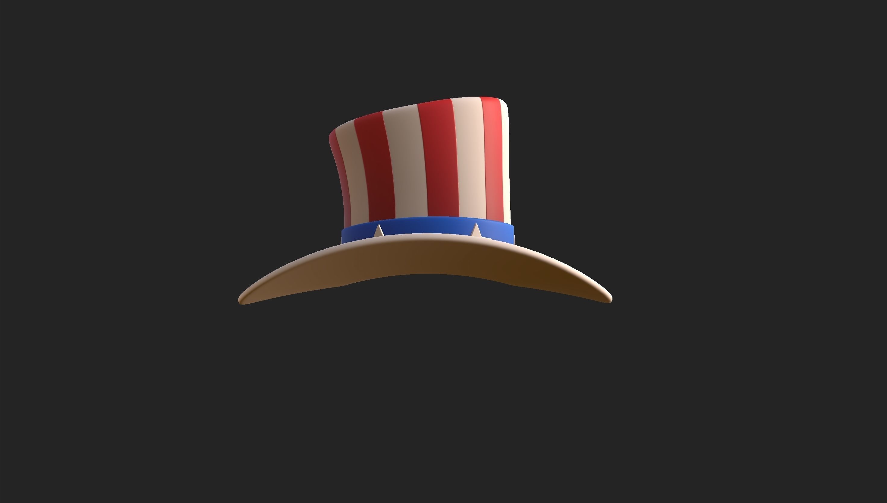 Hat008 Uncle Sam Hat 3D model_20