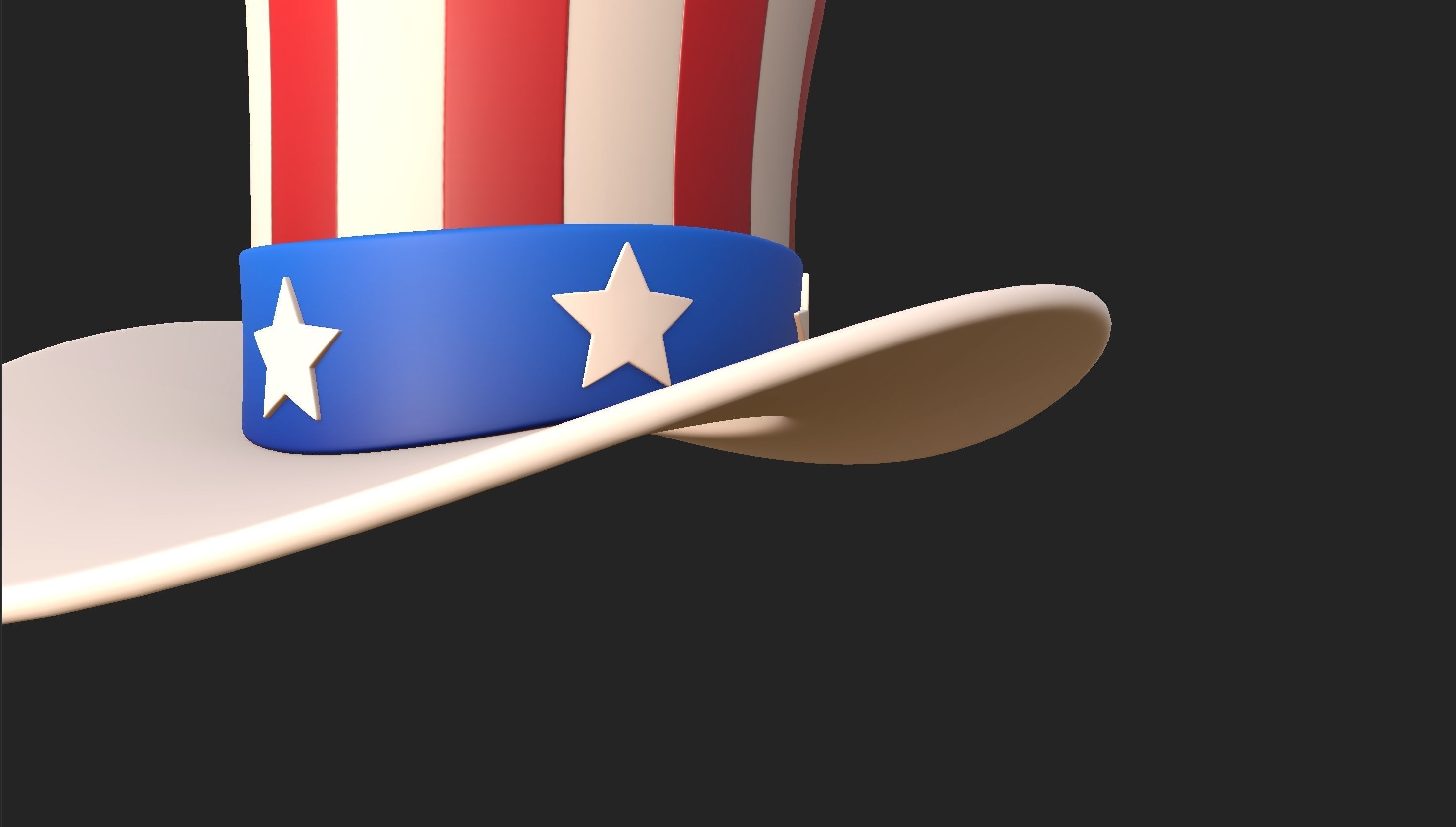 Hat008 Uncle Sam Hat 3D model_11