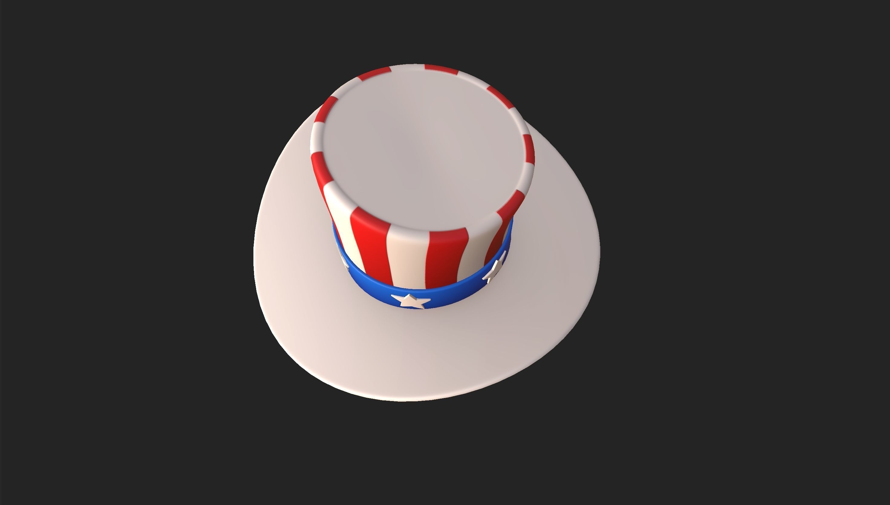Hat008 Uncle Sam Hat 3D model_10