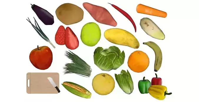 lowpoly Fruit Vegetable pack