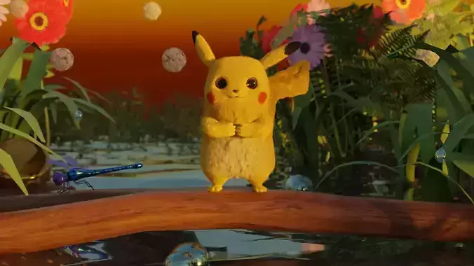 pikachu kungfu 3D model