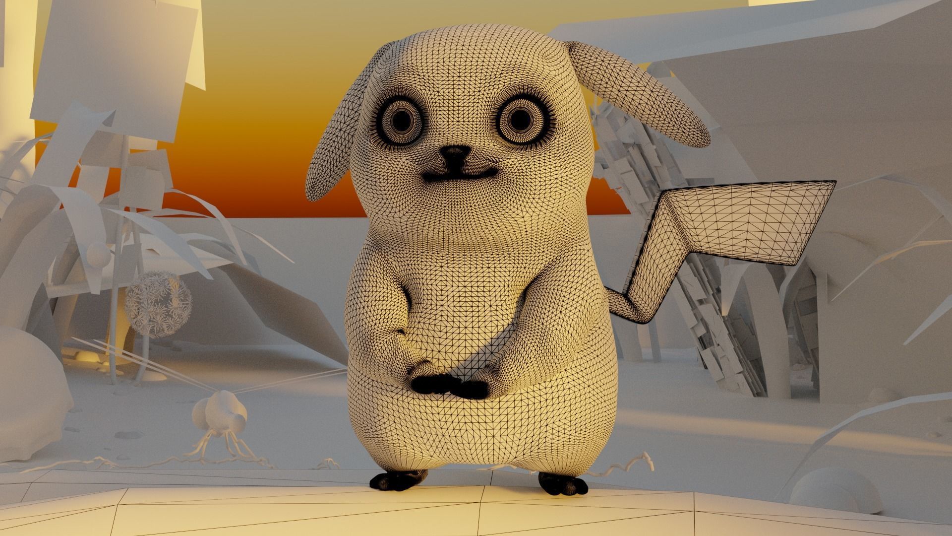 pikachu kungfu 3D model_6