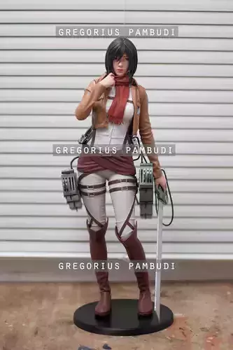 Mikasa Ackerman Attack on Titan Fan Art Statue 3d Printable