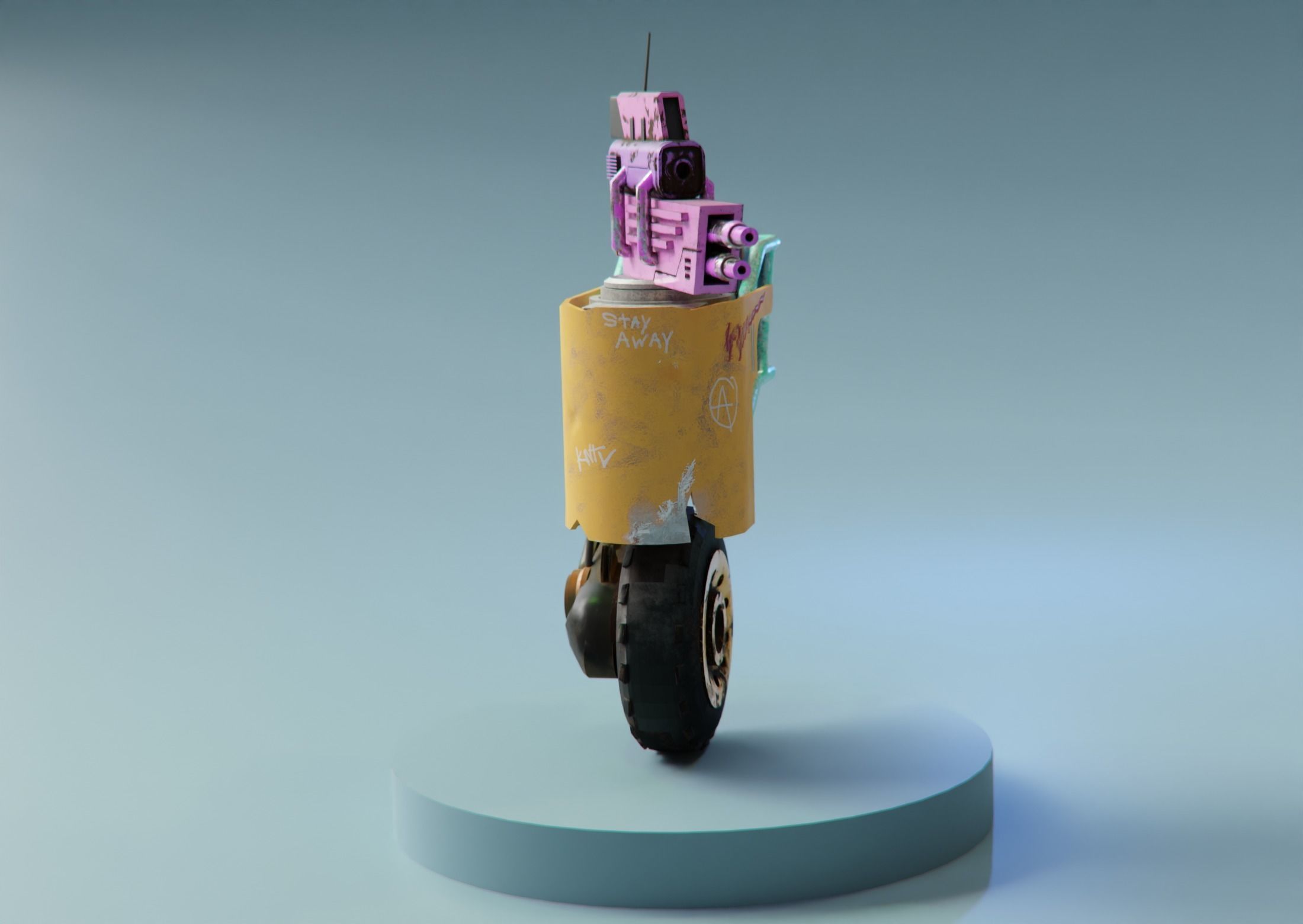 SCIFI TURRET ROBOT 3D model_3