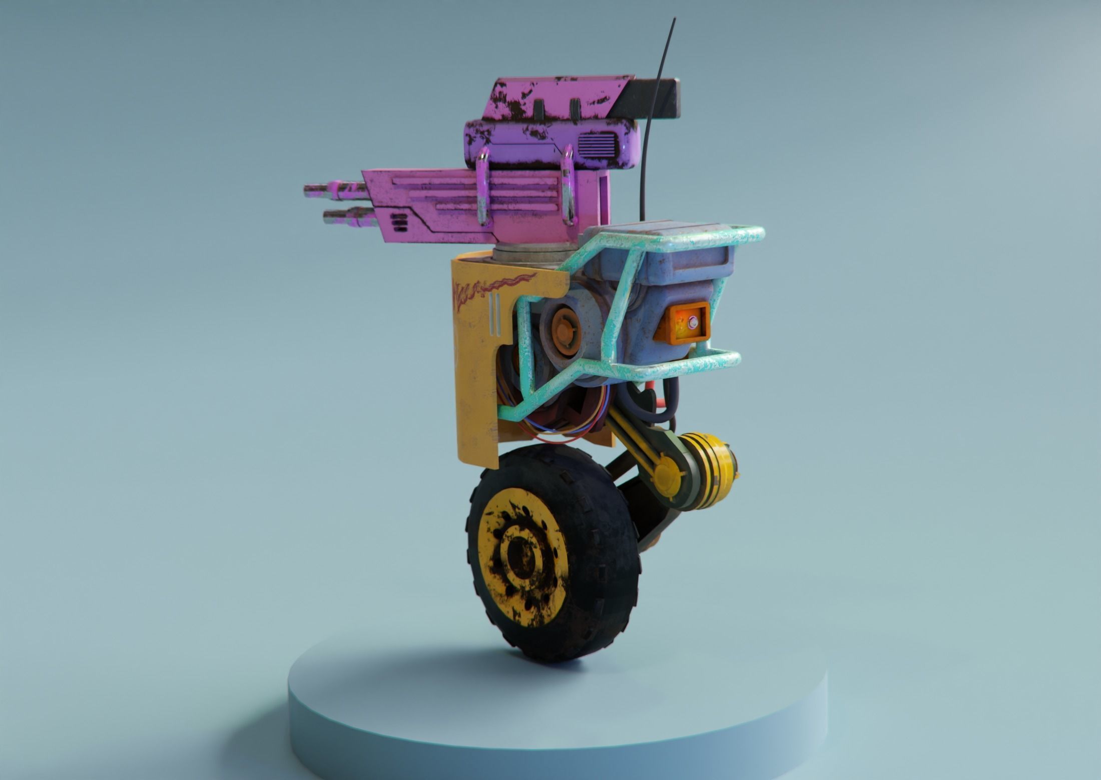 SCIFI TURRET ROBOT 3D model_1